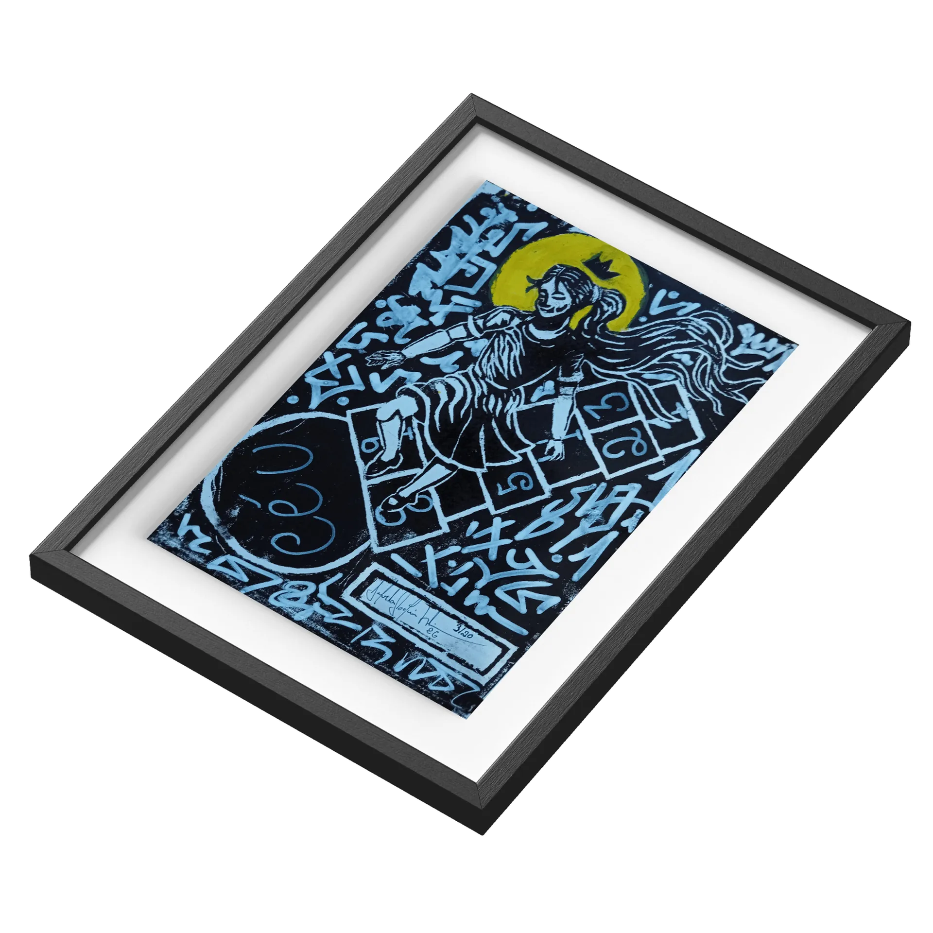 Quadro A3 A Pequena Rainha da Amarelinha Com Vidro - Imagem 3