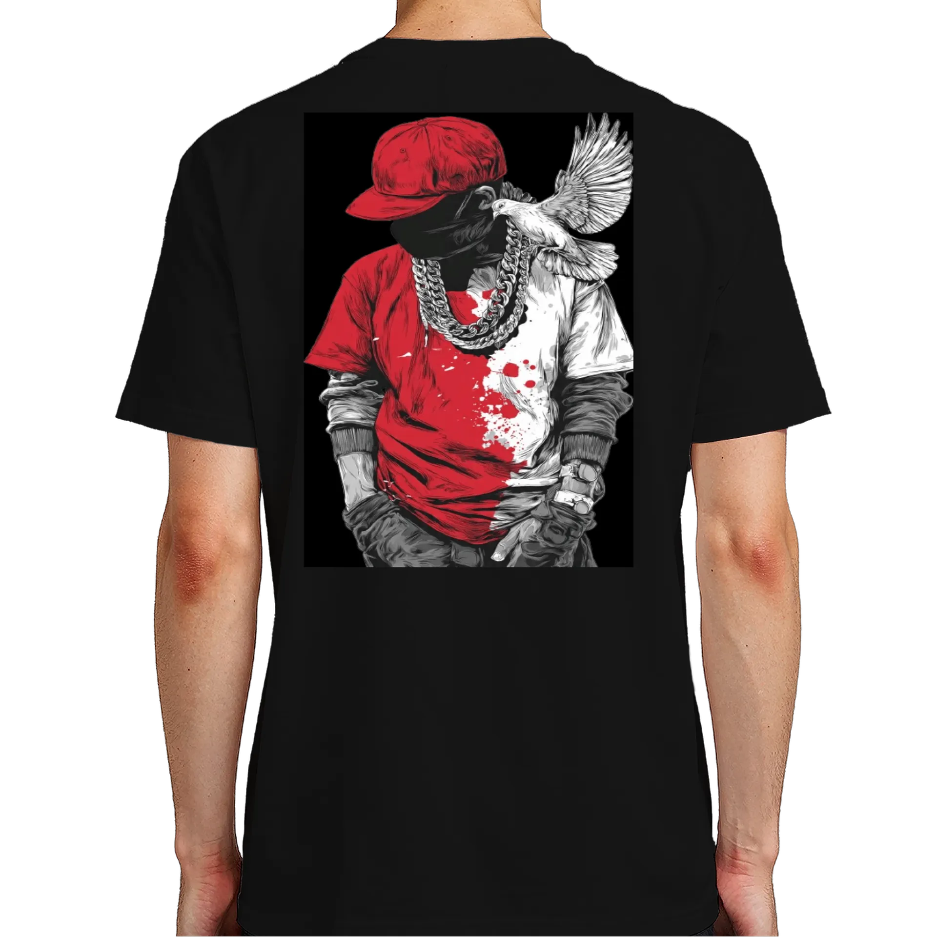 Camiseta Anjo Madrugada Estampa Grafite 100% Algodão - Imagem 7