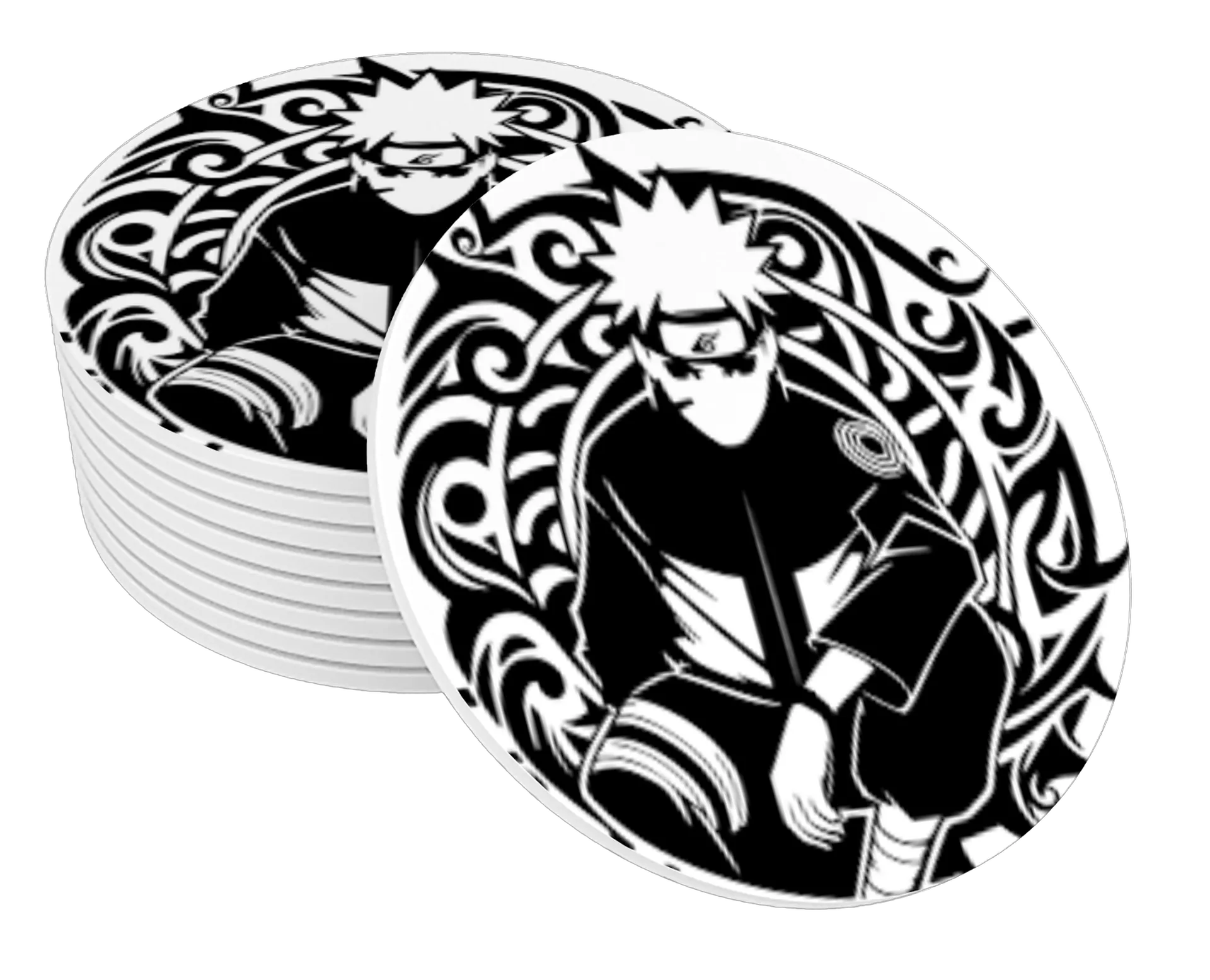 Porta-copo MDF Naruto Estampa Tribal 10x10cm - Imagem 1