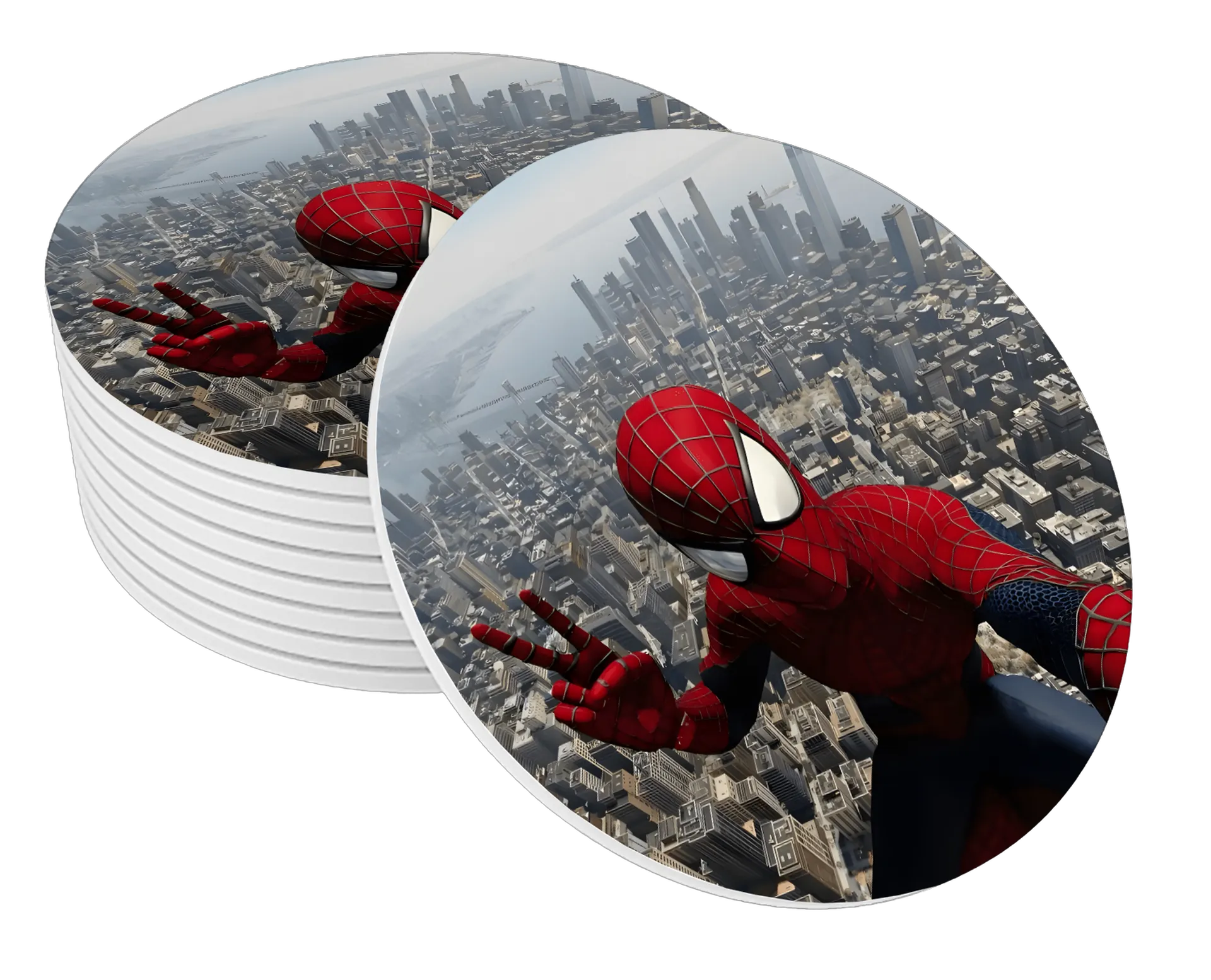 Porta-copo Spider-Man Cityscape MDF - Imagem 1