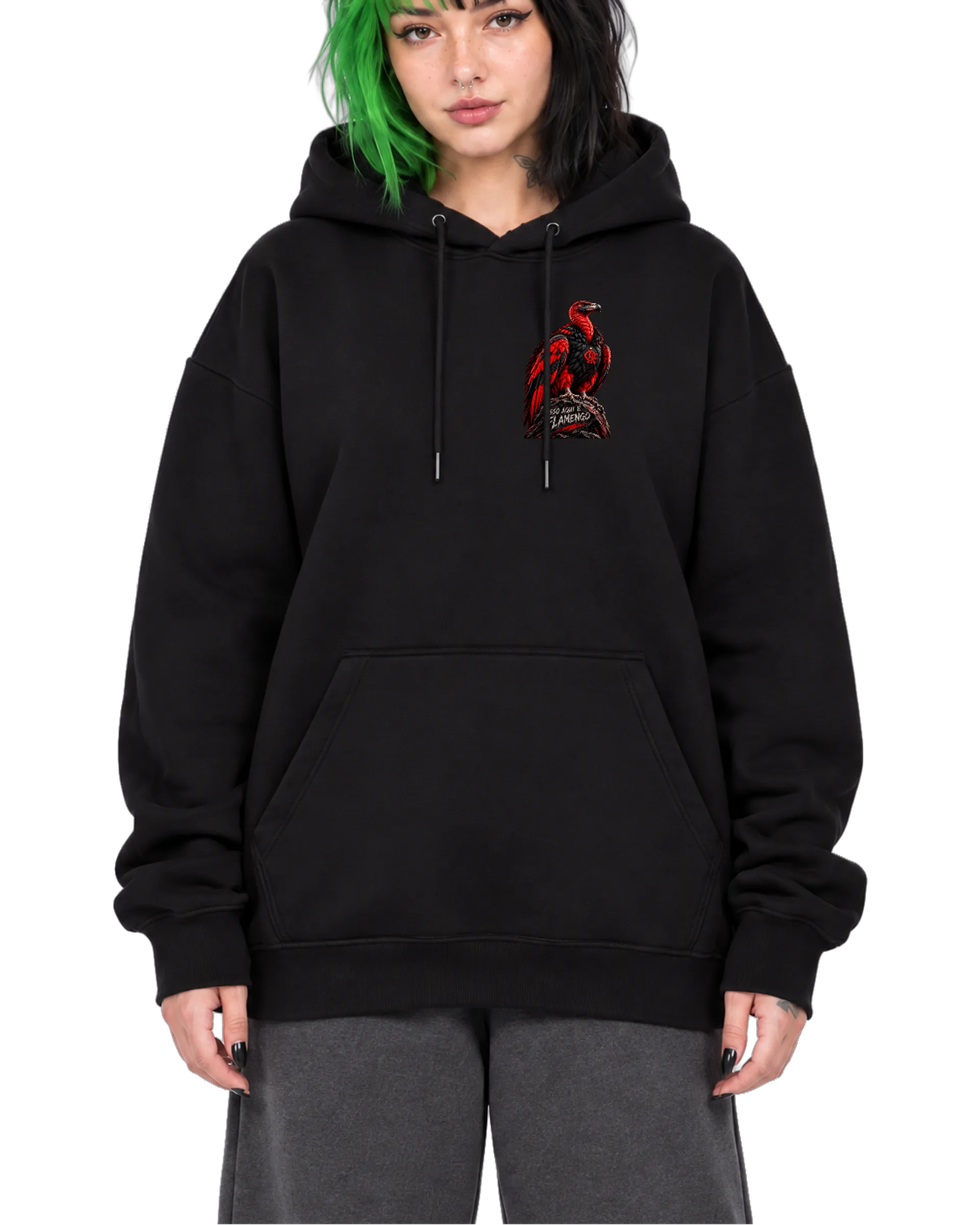 Blusa Moletom Canguru Estampa Personalizada Preta - Imagem 1