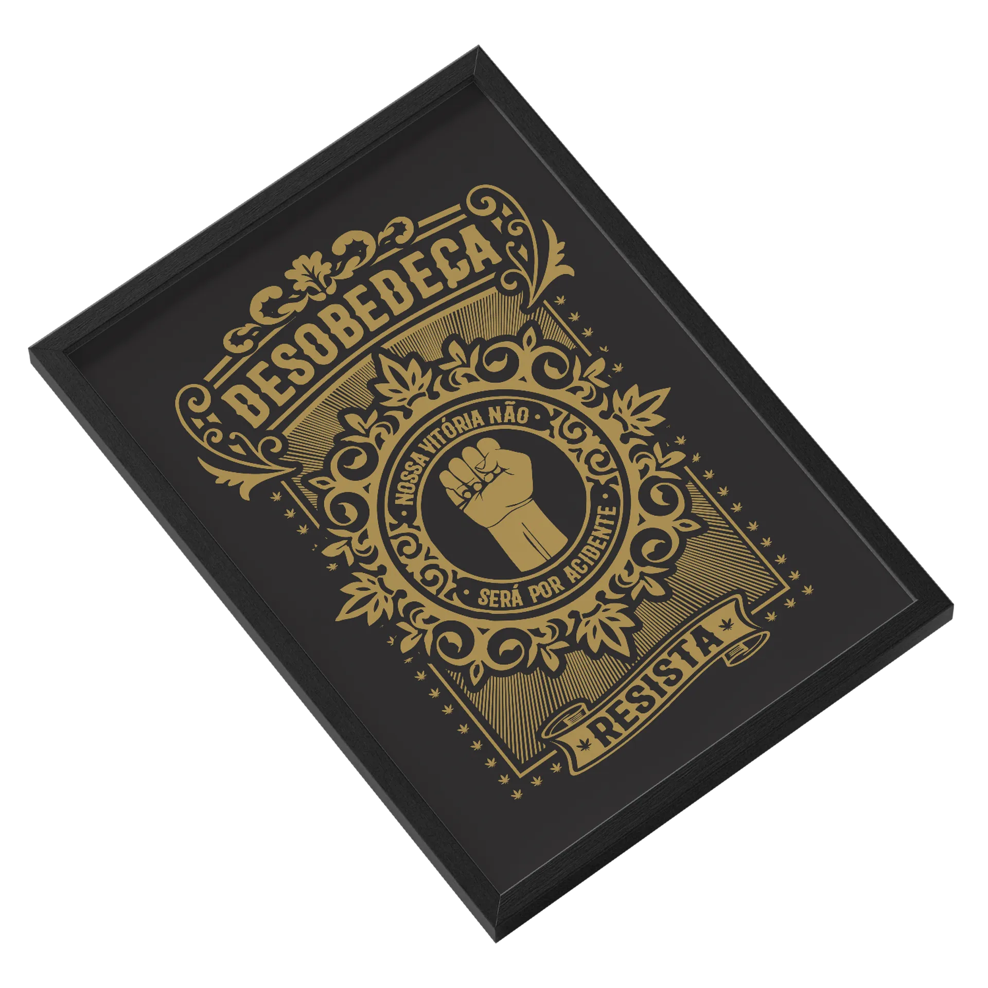 Quadro Desobediência Resistência A3 Madeira - Imagem 2