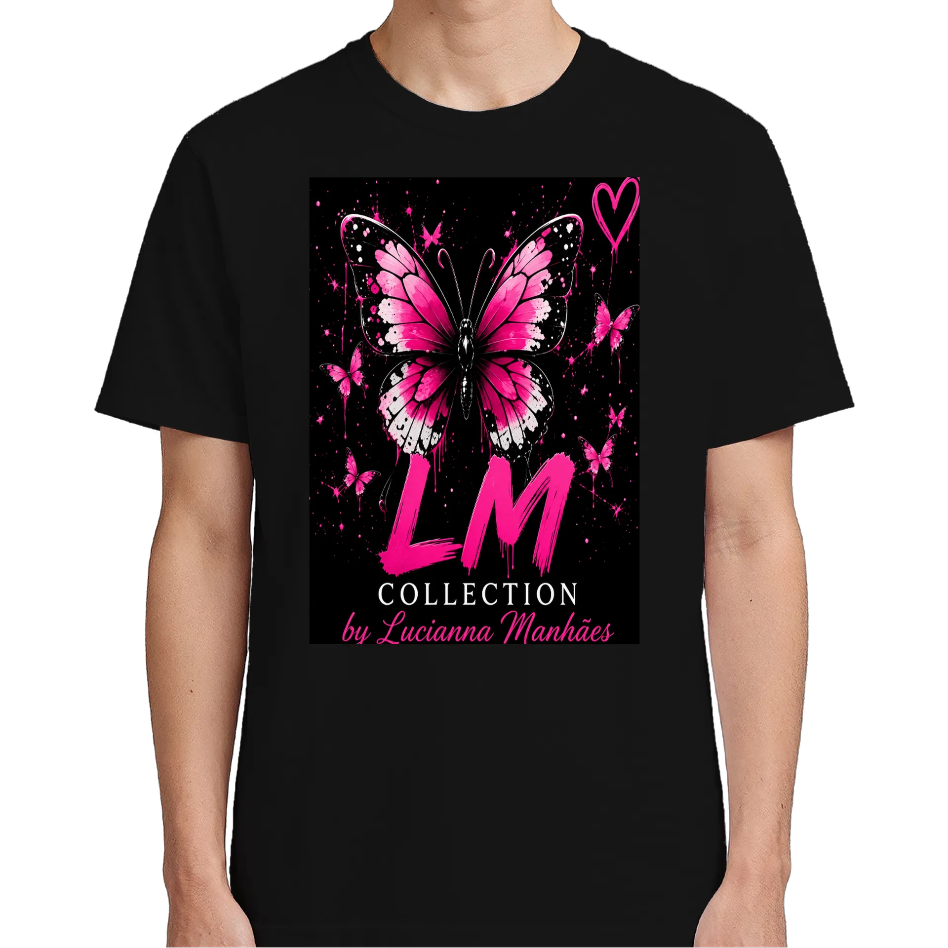 Camiseta Borboleta Pink Glitter 100% Algodão - Imagem 5