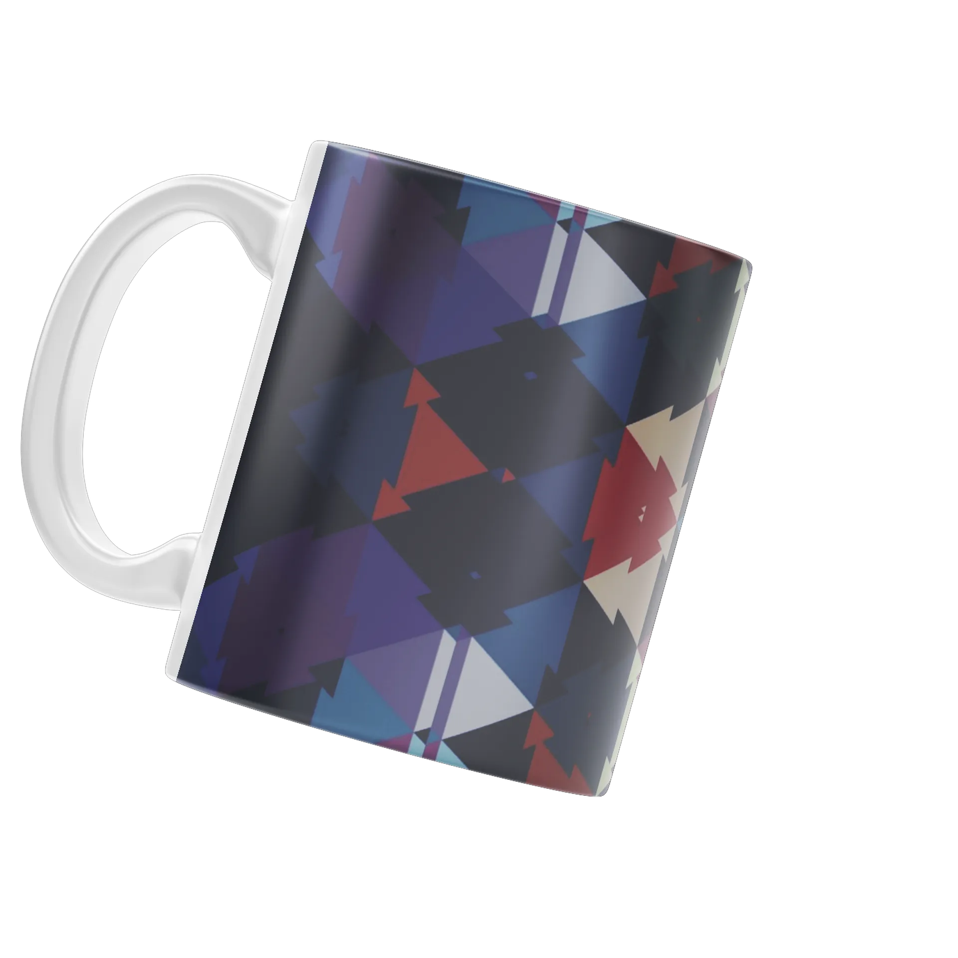 Caneca Estampa Geométrica Ícones Azuis 325ml - Imagem 3