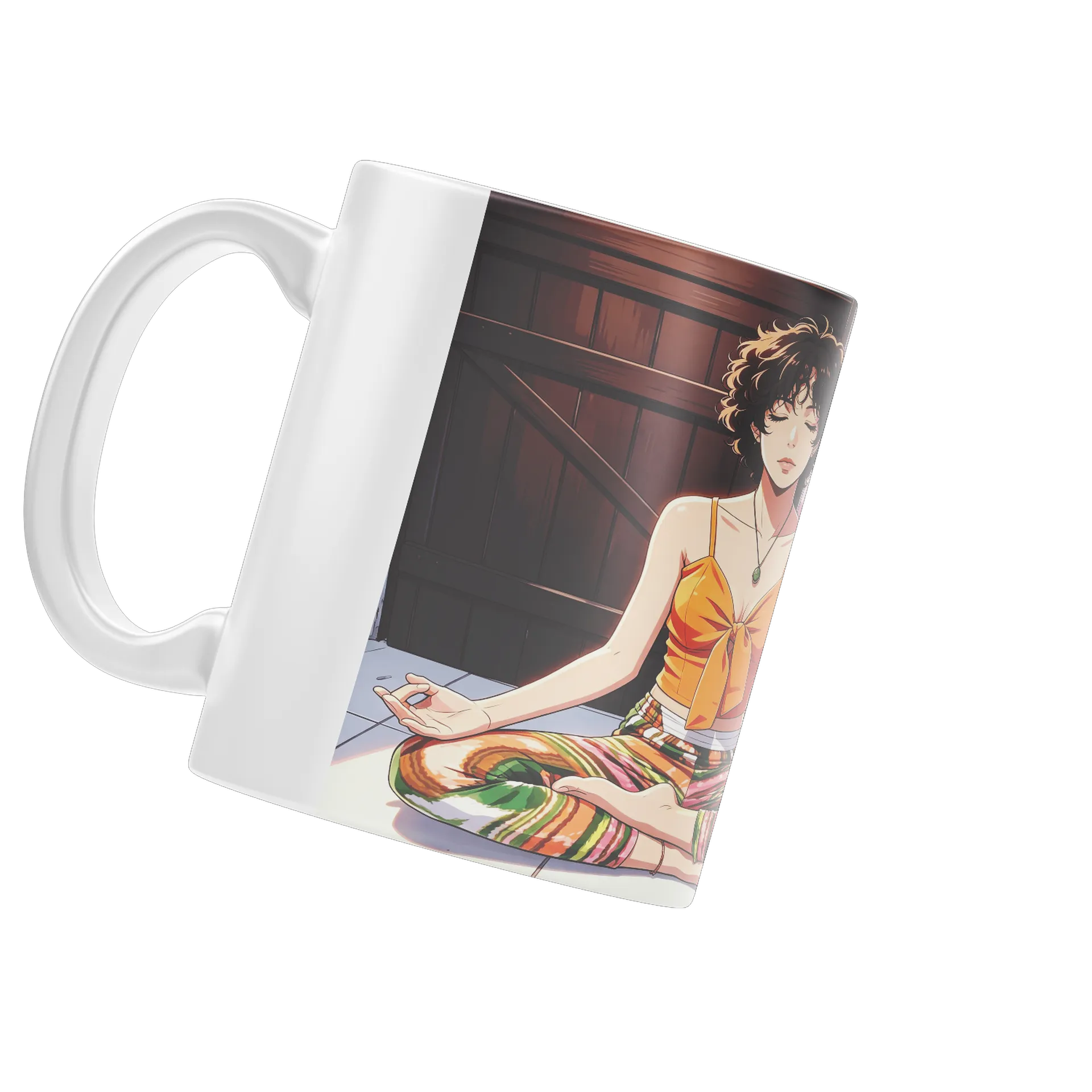 Caneca Ilustração Meditativa Personagem Meditação 325ml - Imagem 4