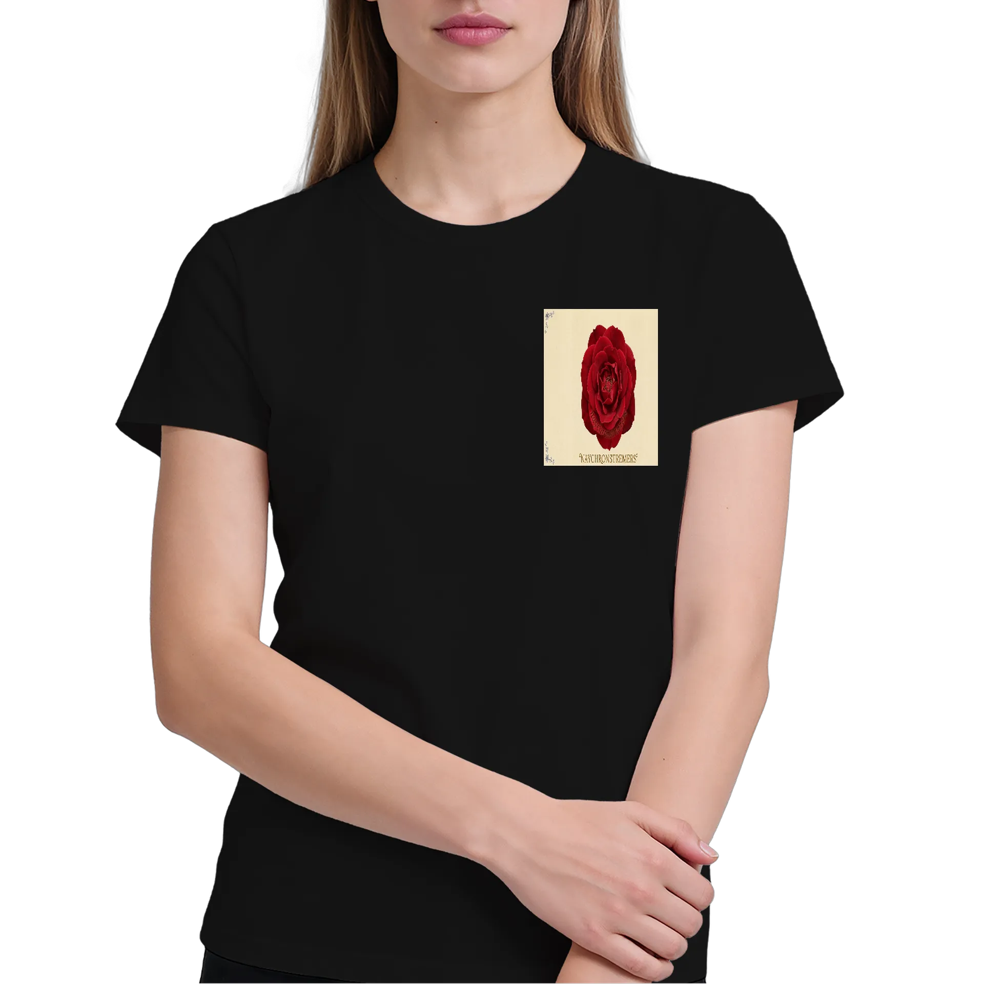 Camiseta Rosa Vermelha Fotográfica 100% Algodão - Imagem 3