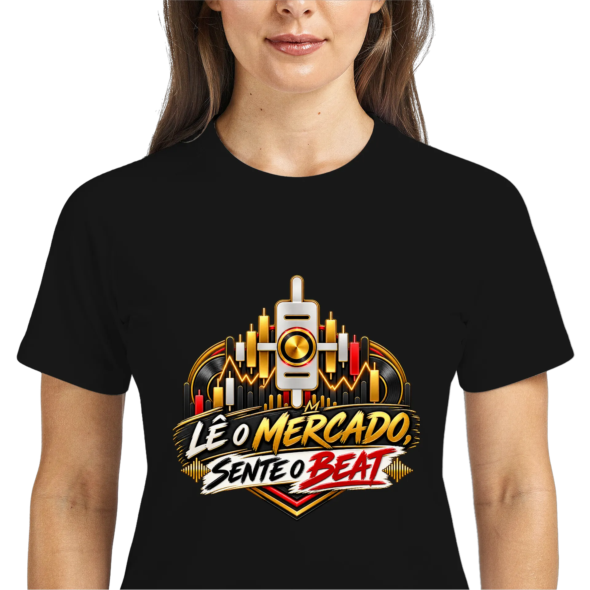 Camiseta Dry Lê o Mercado, Sente o Beat 100% Poliéster de UM DJ NA BOLSA — imagem 3 de 6