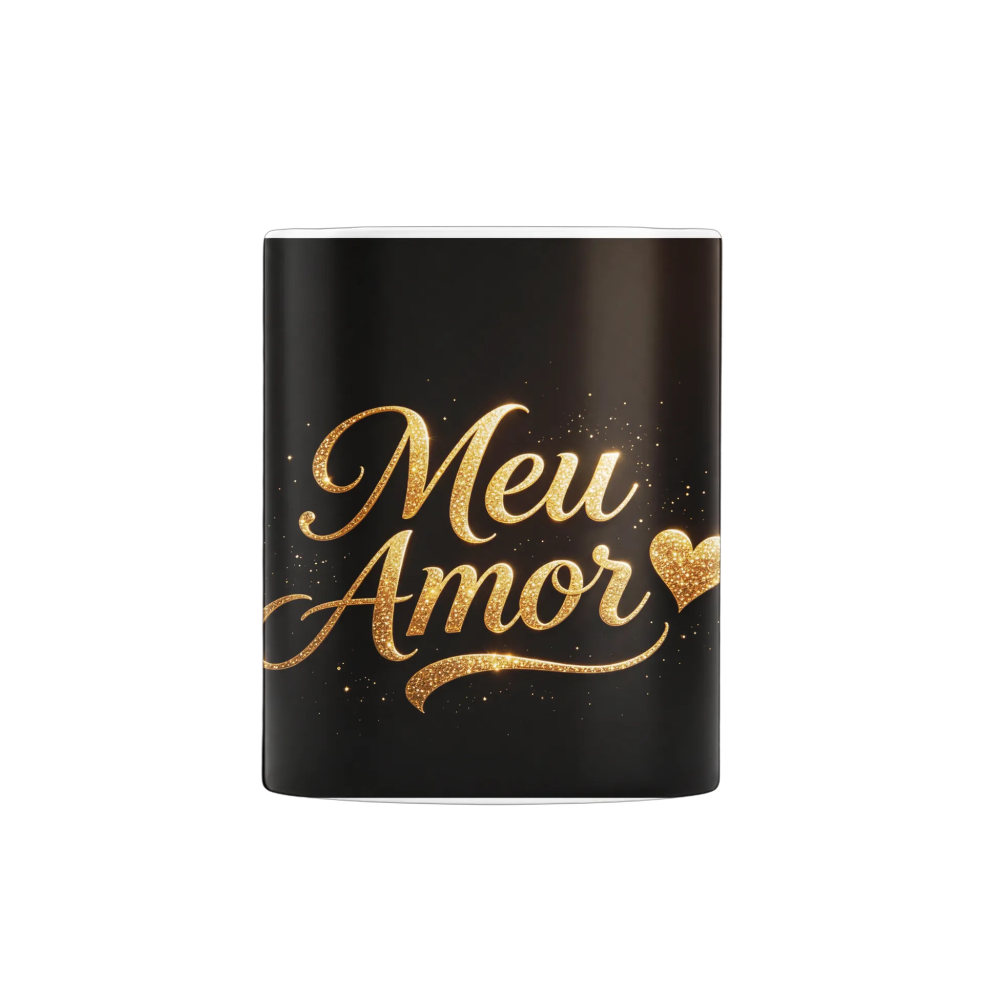 Caneca Porcelana Mensagem Amor Ouro 325ml - Imagem 1