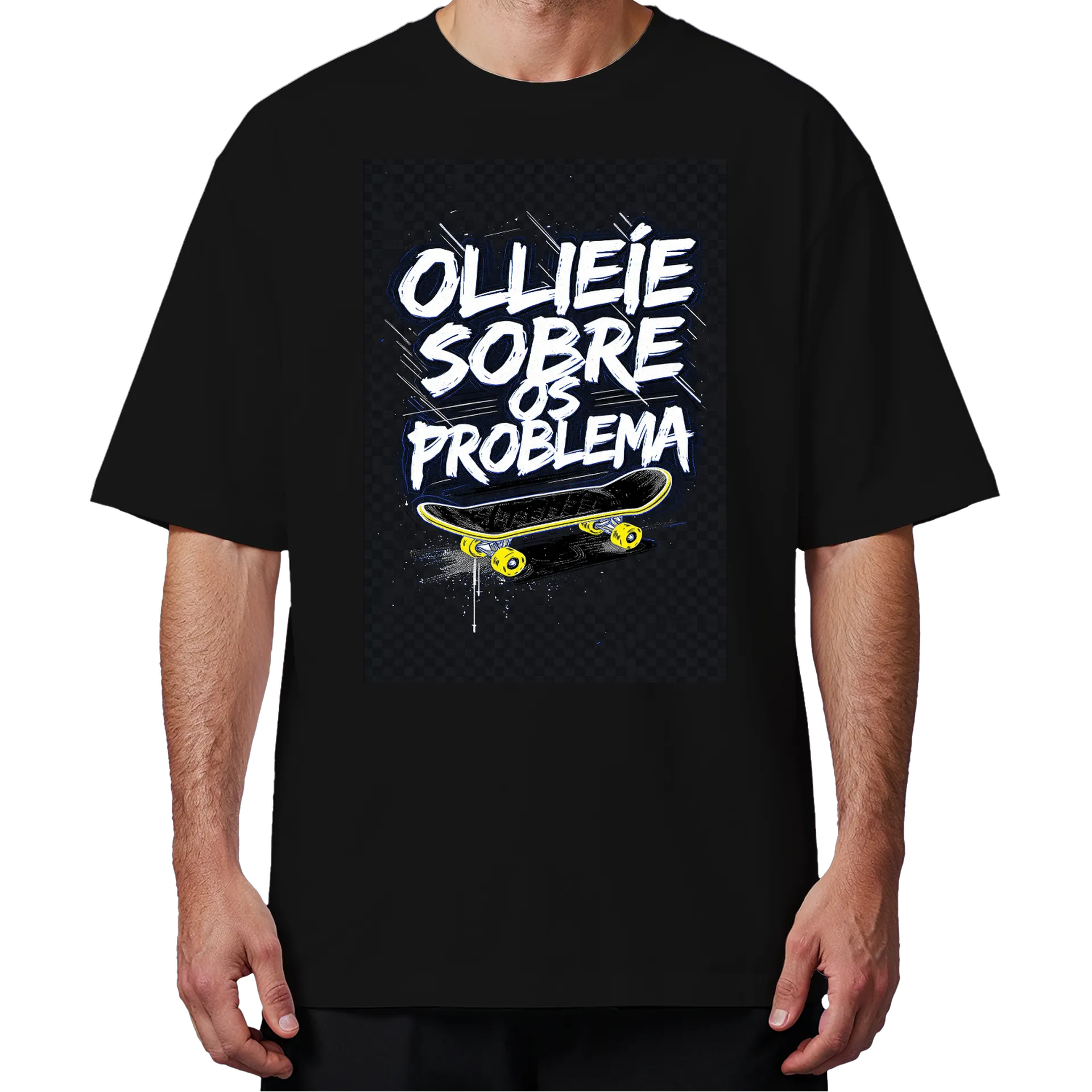 Camiseta Oversized Estampa Skate Ollie 100% Algodão - Imagem 4