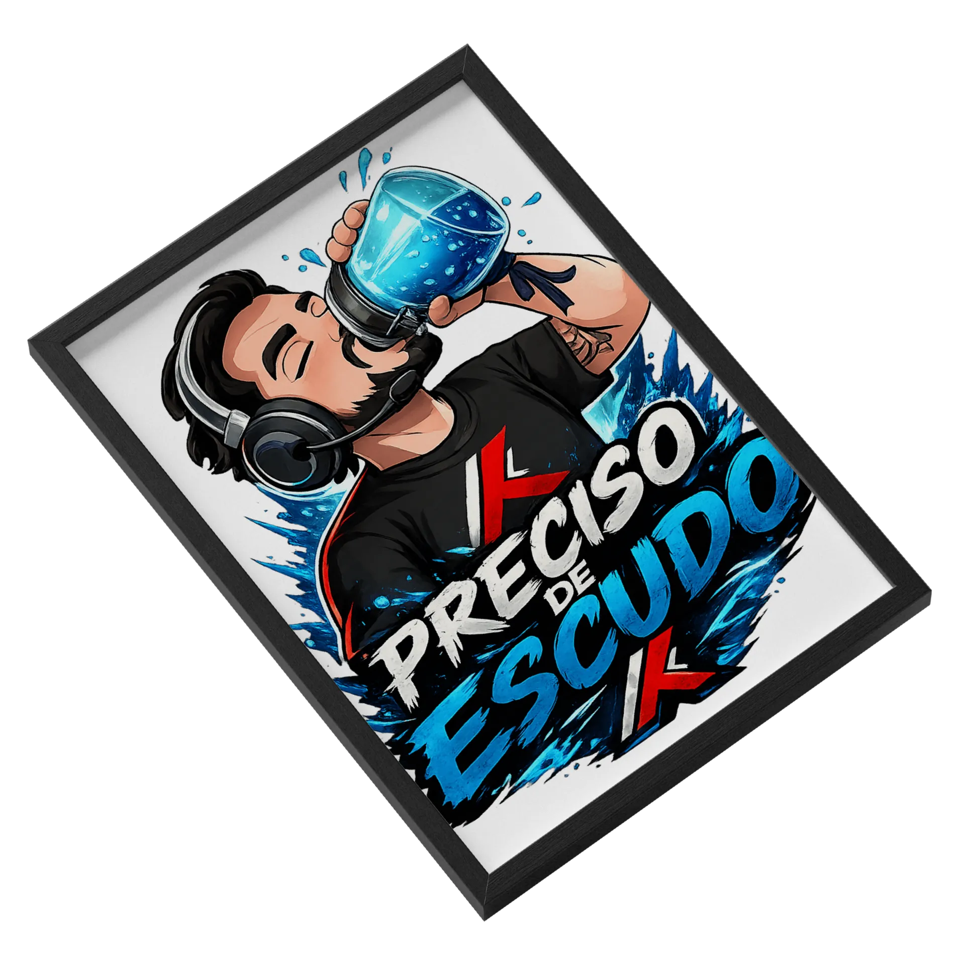 Quadro Estampa Gamer Preciso de Escudo A3 - Imagem 2