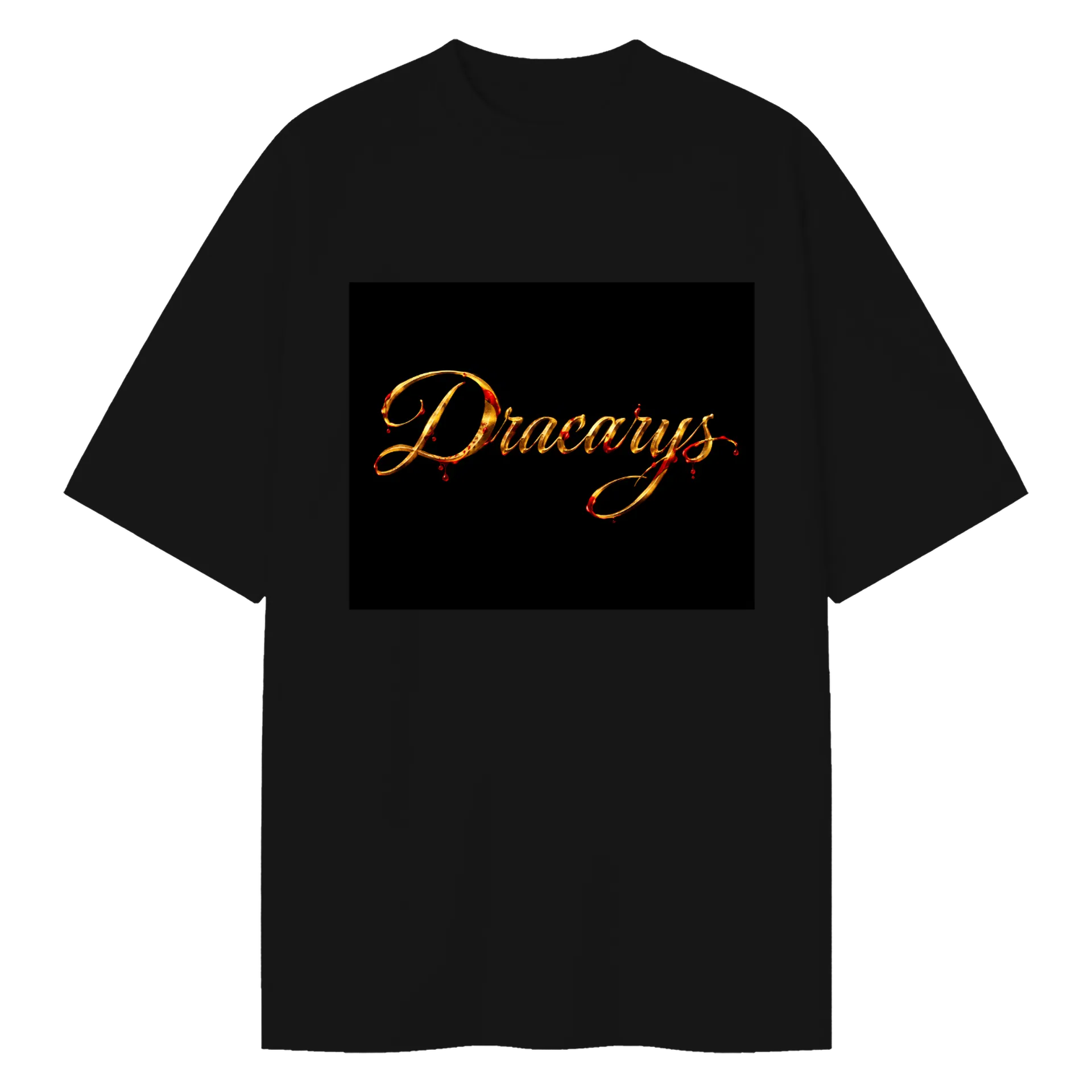 Camiseta Oversized Estampa Tipográfica Dreary Dourada e - Imagem 1