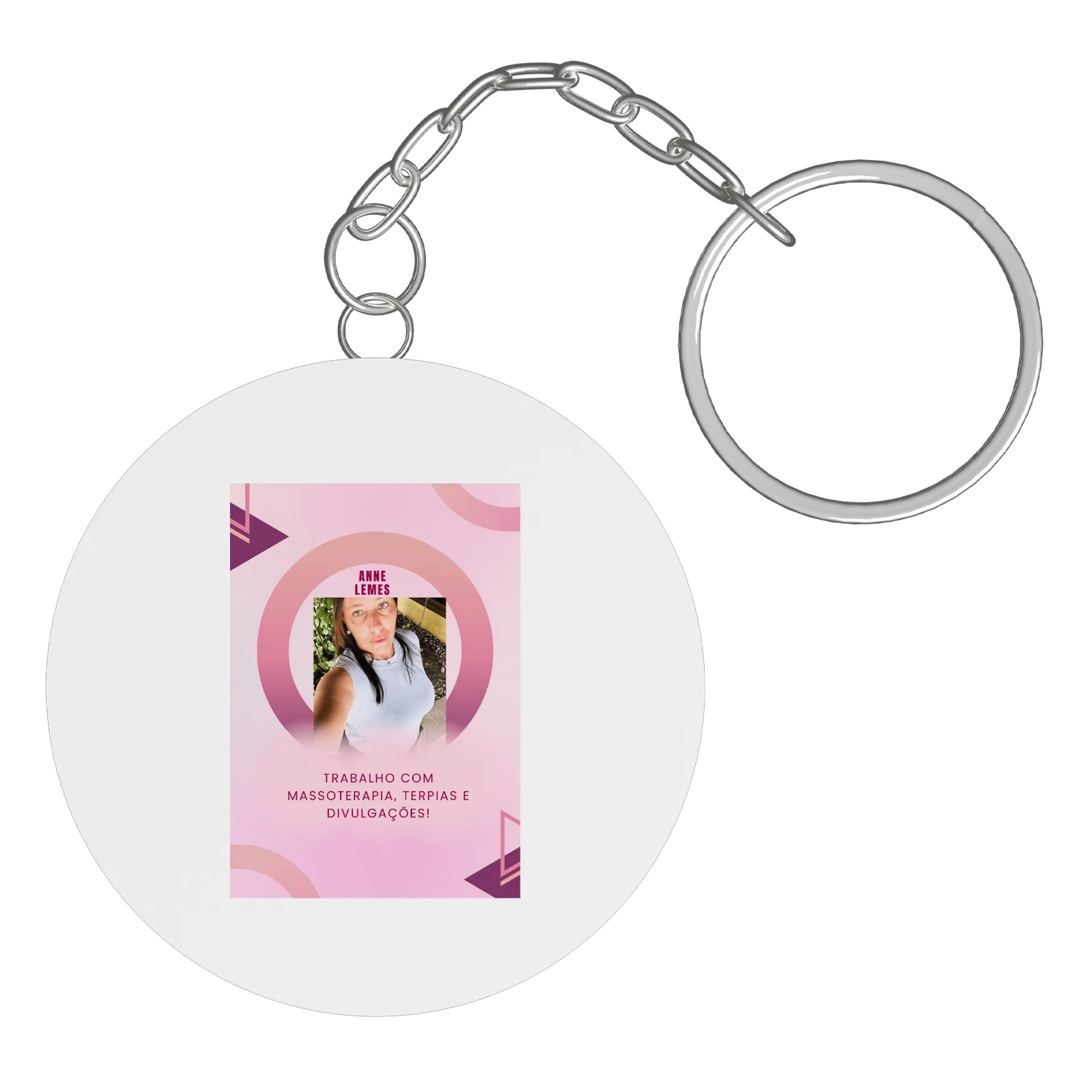 Chaveiro MDF Personalizado Anne Lemes 5x5cm - Imagem 3