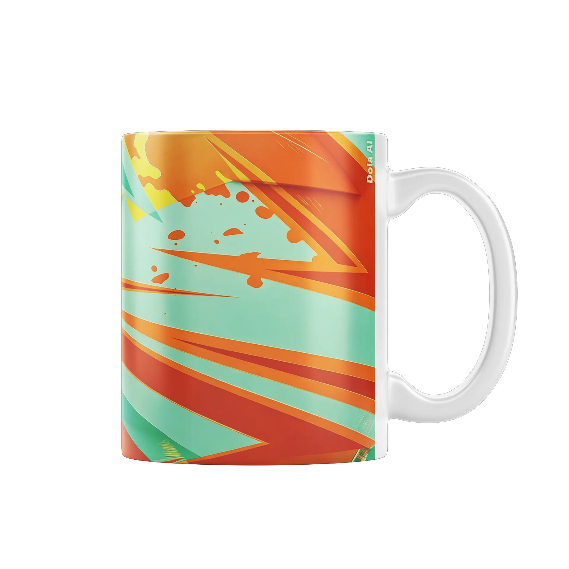 Caneca Personalizada Arte Abstrata Laranja Amarelo - Imagem 1