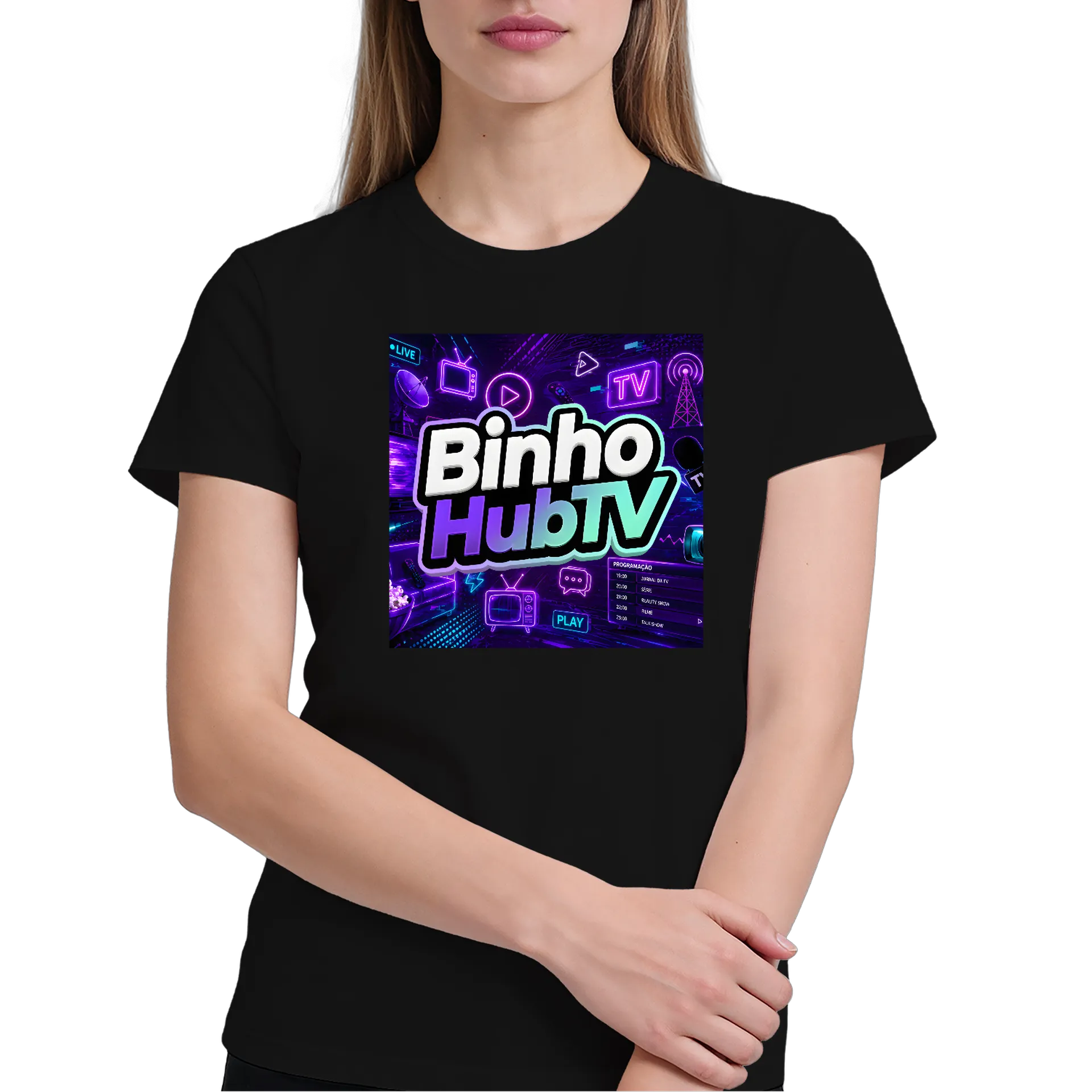 Camiseta Estampa Tipográfica Binho HubTV 100% Algodão de Binho — imagem 3 de 6