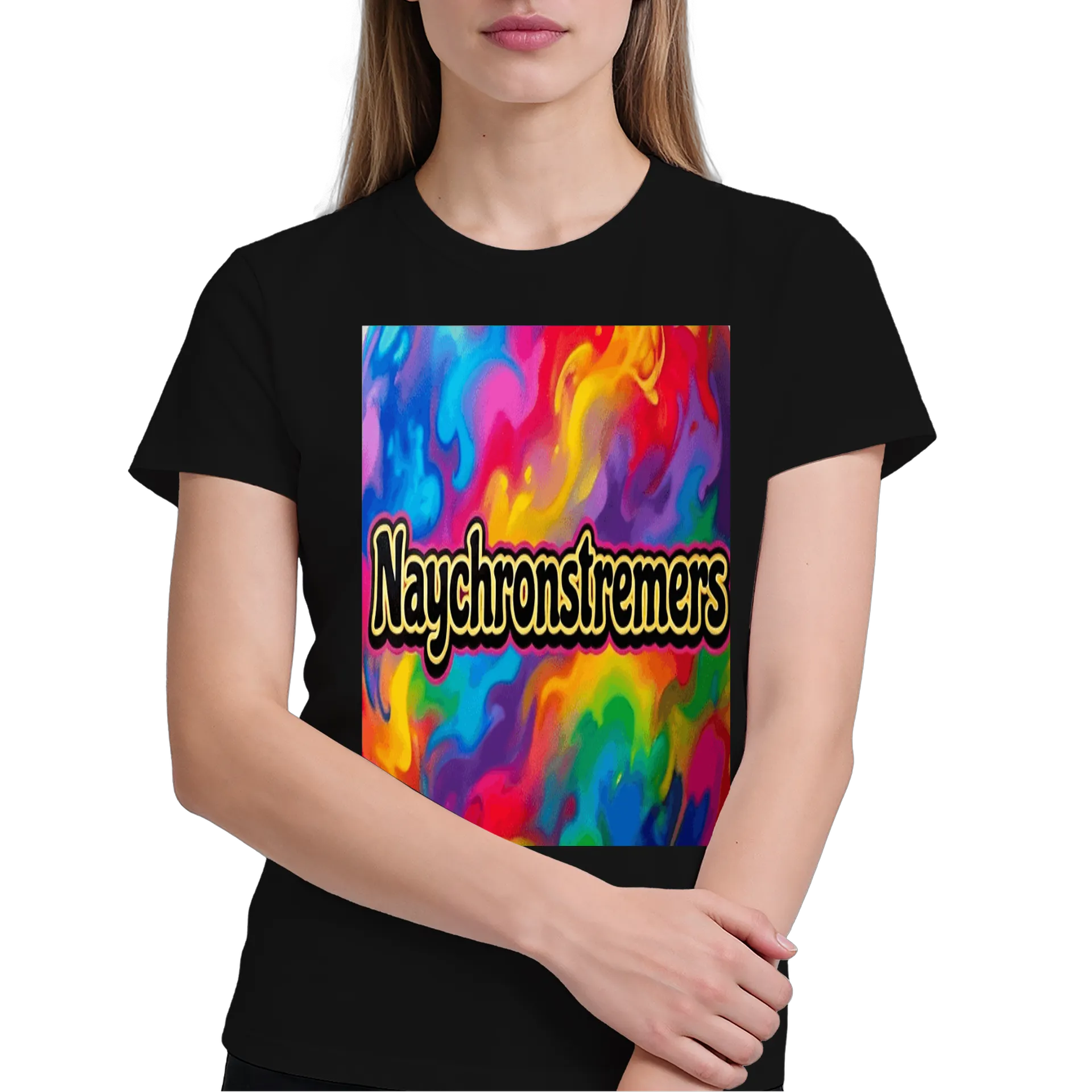 Camiseta NaychronStreamers Tipográfica Colorida 100% Algodão - Imagem 3