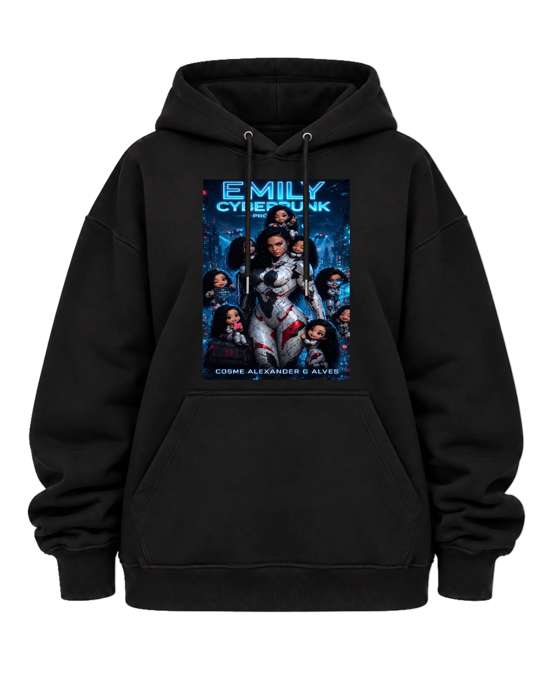 Blusa Moletom Canguru Emily Cyberpunk Estilo Anime Neon - Imagem 5