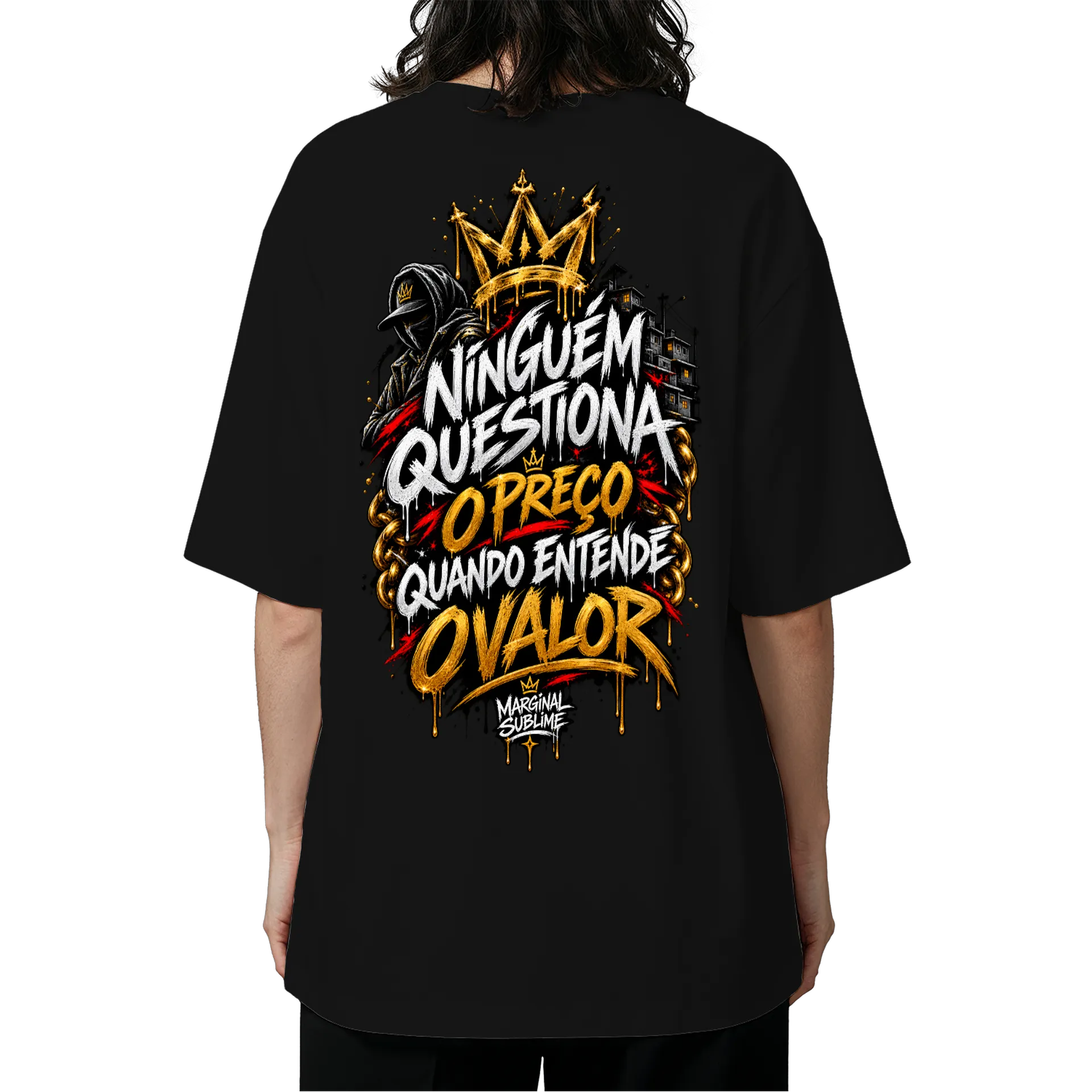 Camiseta Oversized Marginal Sublime Logotipo de Graffiti - Imagem 5