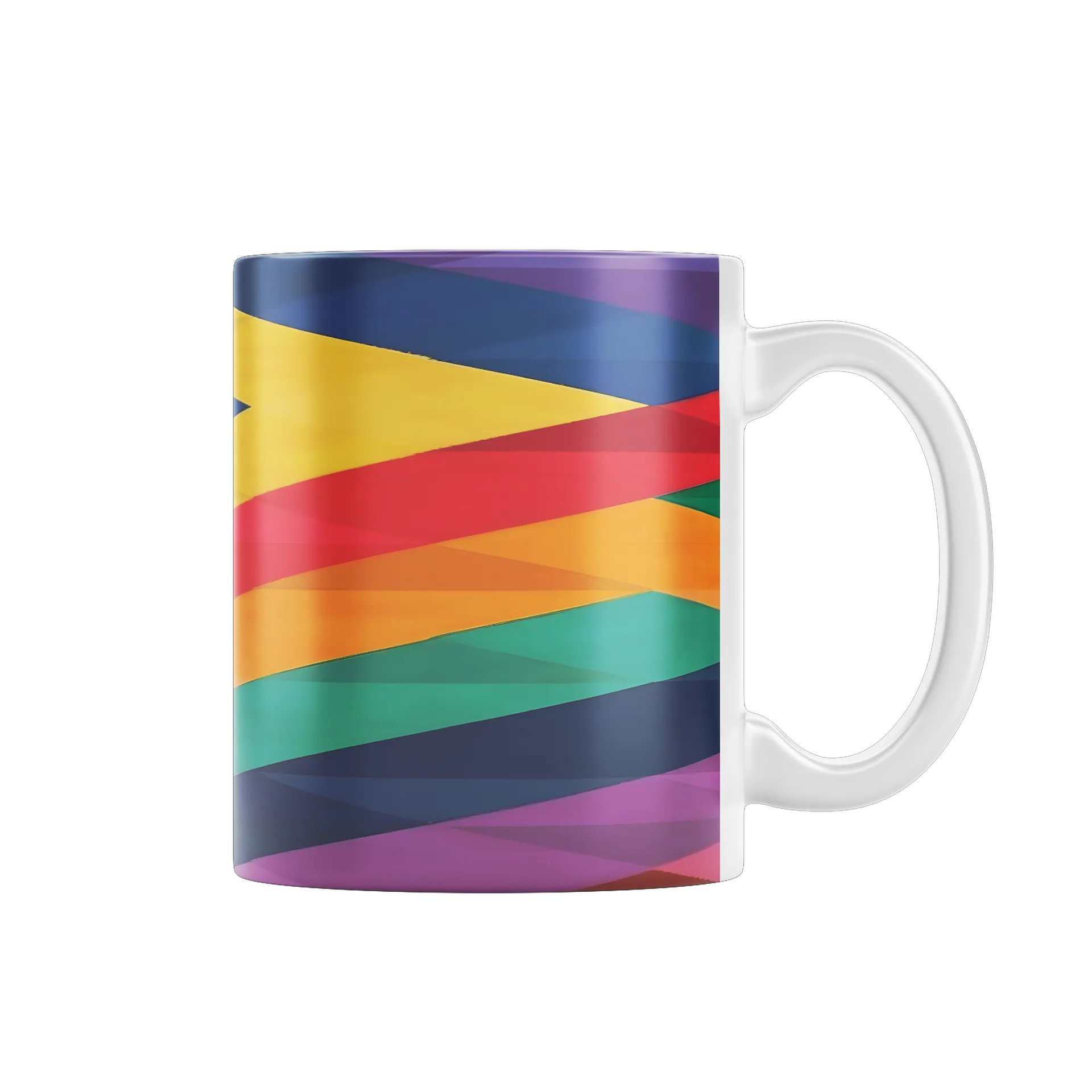 Caneca Cerâmica Estampa Abstrata Colorida 325ml - Imagem 1