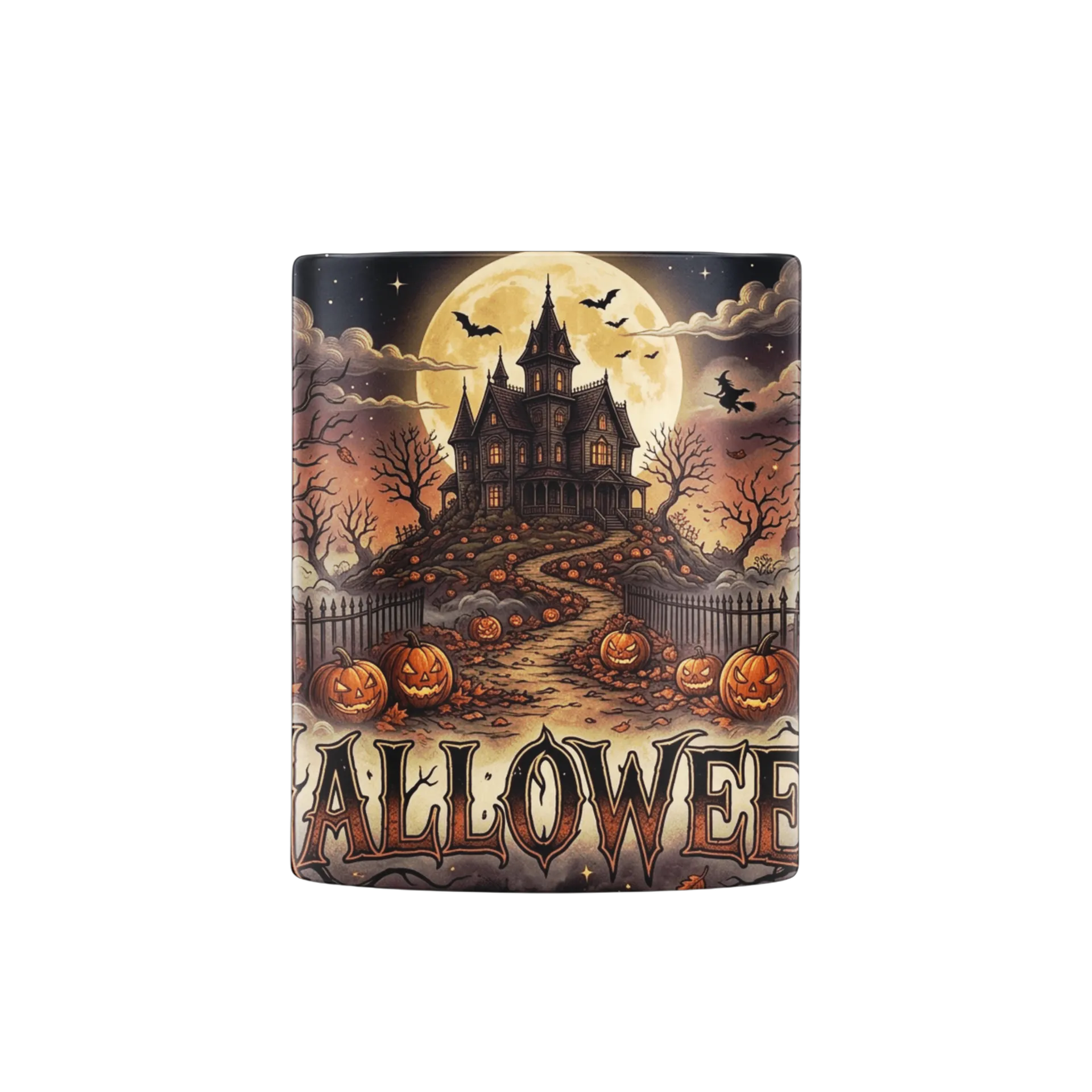Caneca Halloween Tipográfica Casa Assombrada 325ml de Caneca Store — imagem 1 de 4