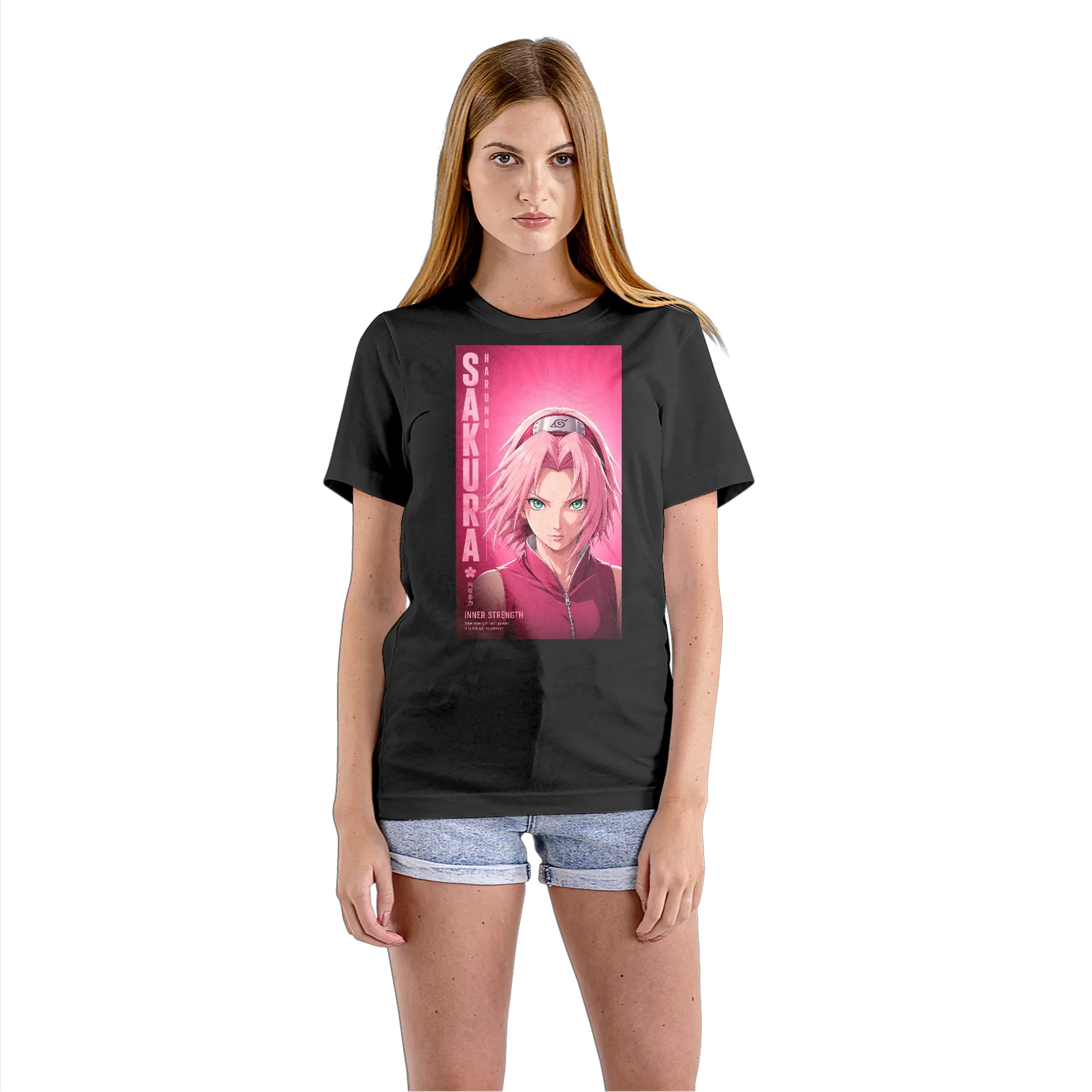 Camiseta Babylook Sakura Anime Naruto 100% Algodão - Imagem 3