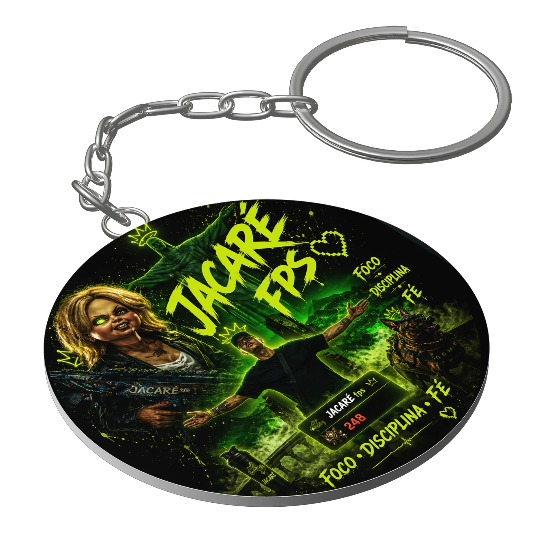Chaveiro MDF Jacaré FPS Estampa Personalizada de JACARE FPS