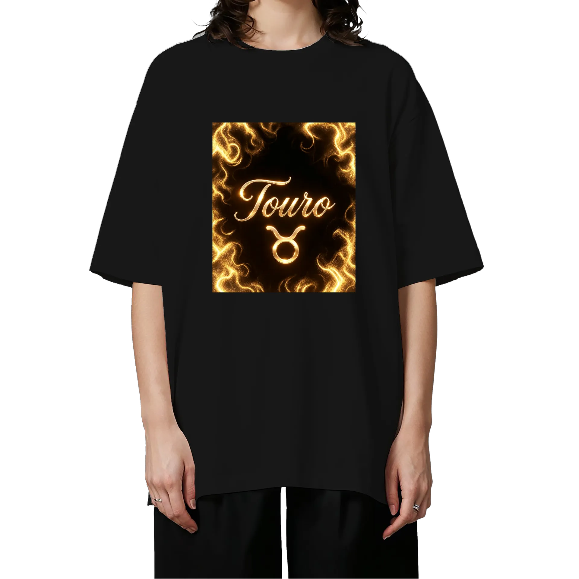 Camiseta Oversized Grafite Tourro Estampa Ouro 100% Algodão - Imagem 3