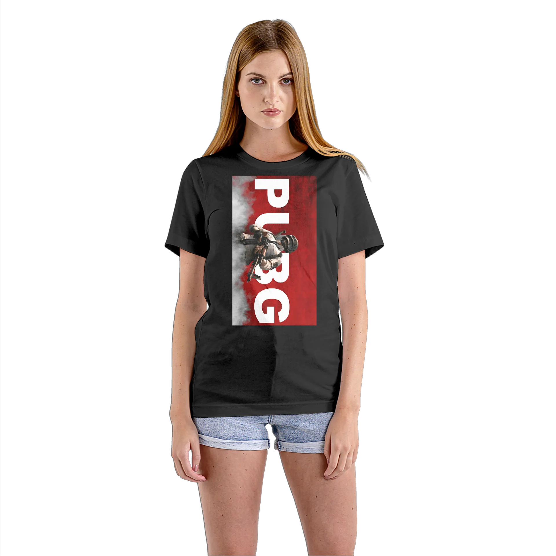 Camiseta Babylook Soldado com Fuzil Estampa Vermelha 100% - Imagem 3