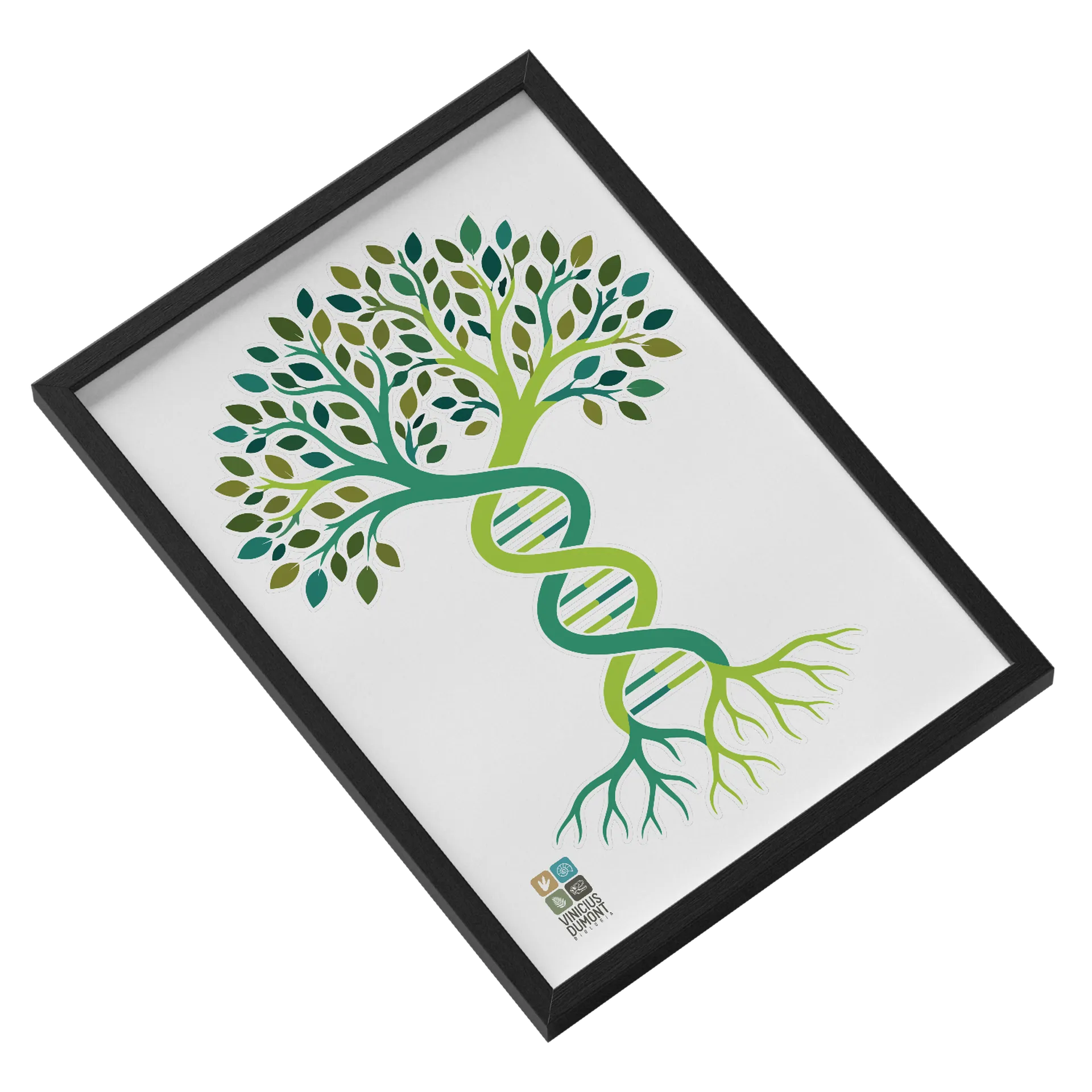 Quadro Árvore fida de DNA Verde A3 MDF e Vidro - Imagem 2