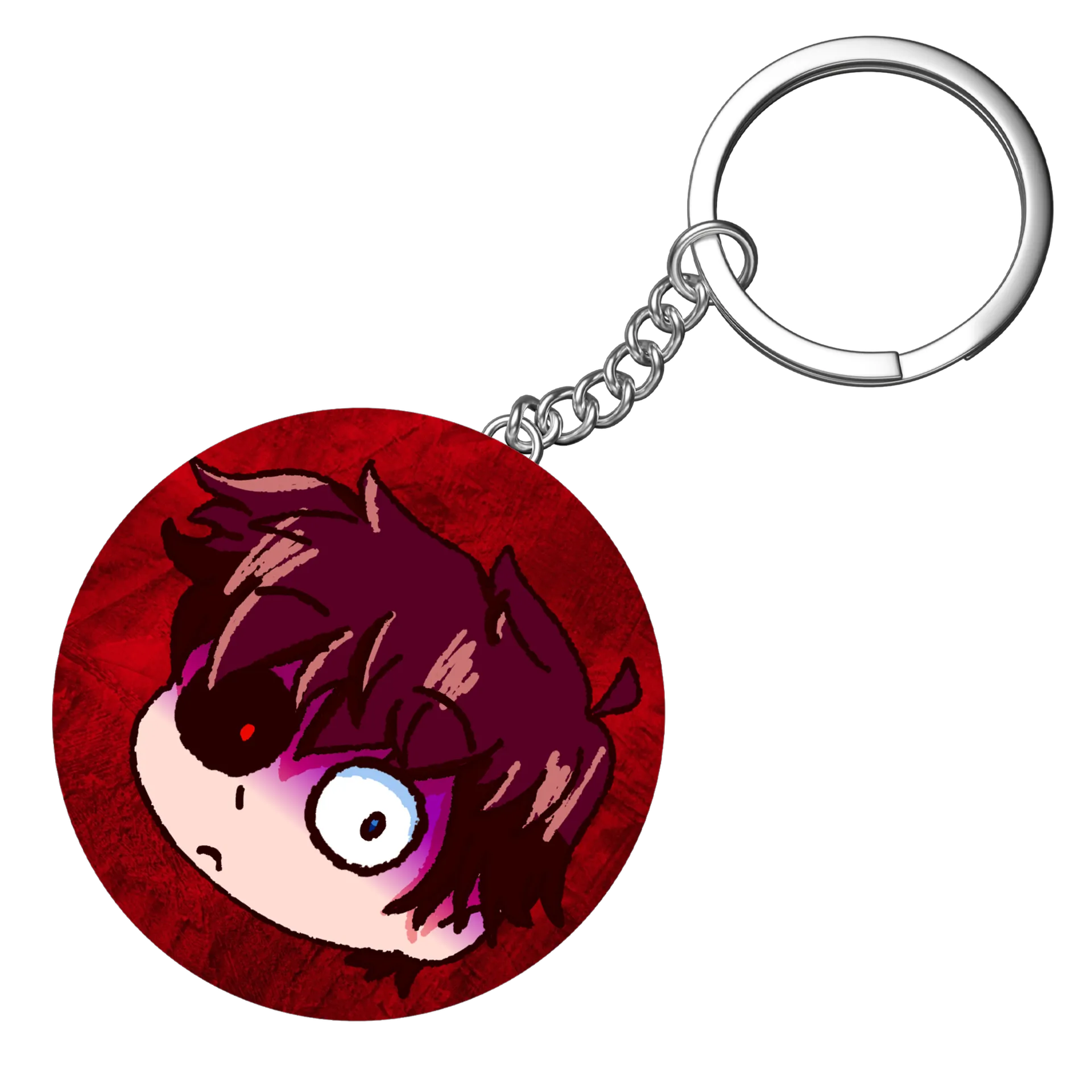 Chaveiro MDF Emote WX Medroso C/ Fundo Vermelho - Imagem 4
