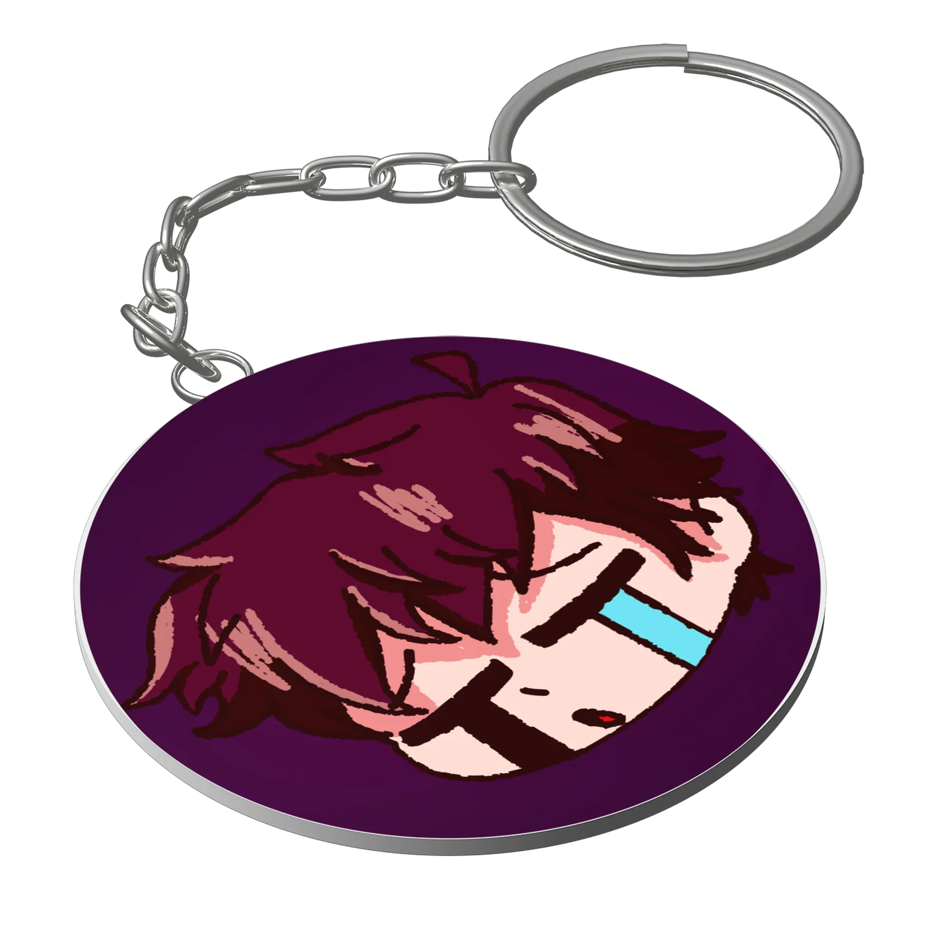 Chaveiro MDF Emote WX Triste C/ Fundo Roxo - Imagem 1