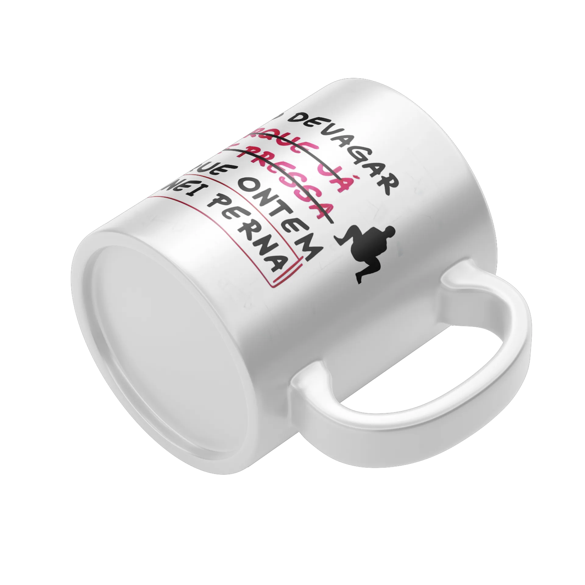 Caneca Porcelana Agachamento Frase Treinei Perna 325ml de Ana — imagem 4 de 4