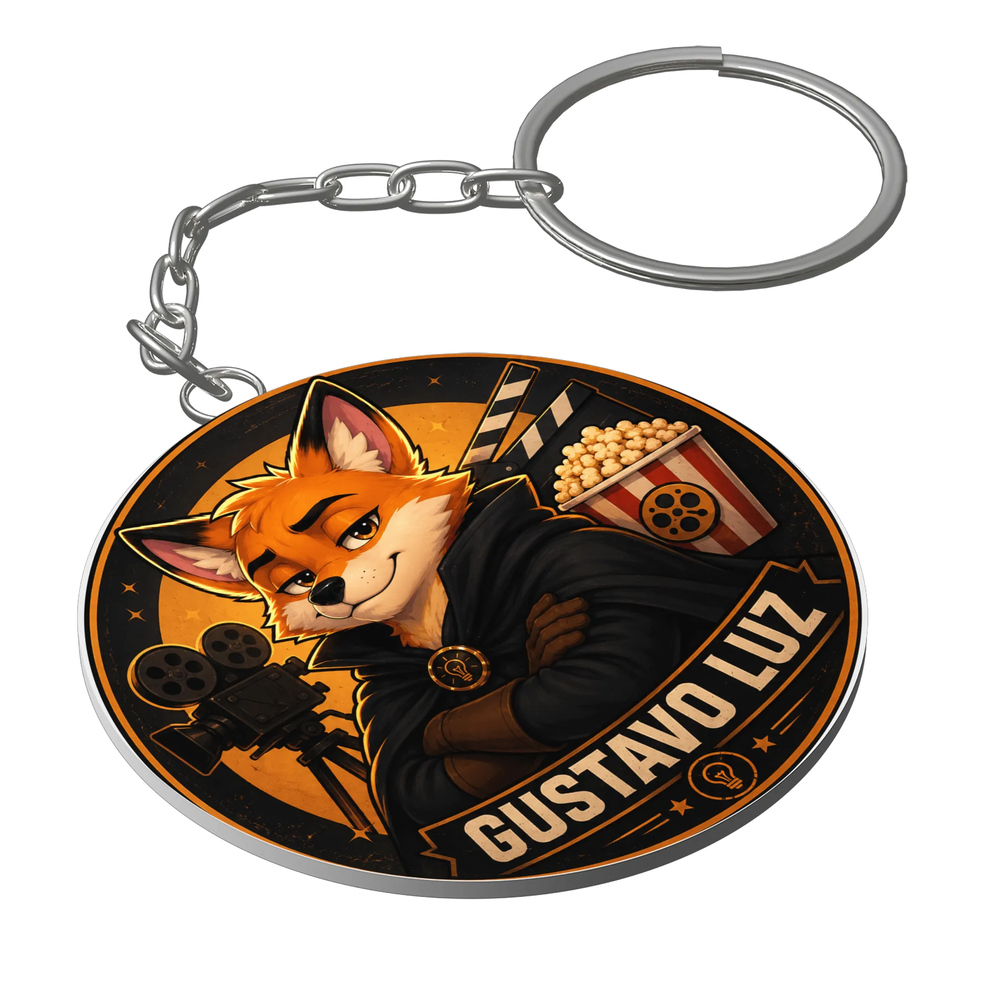 Chaveiro MDF Filme Foxy Luz Cinematográfica Estilo Ilustrado - Imagem 1