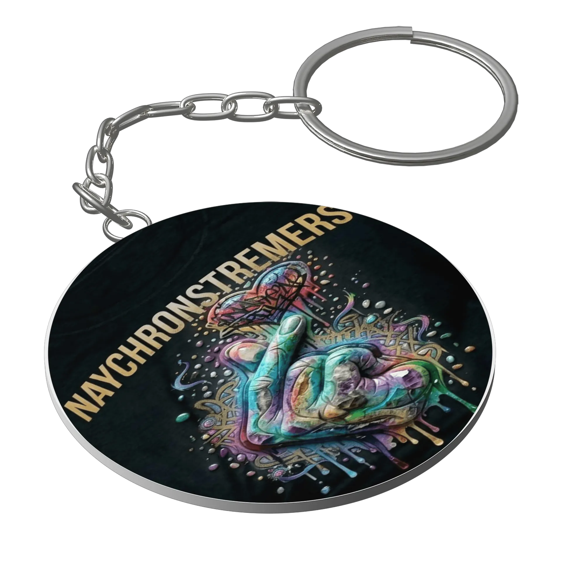 Chaveiro MDF Naychronstreamers Mão em Estilo Graffiti - Imagem 1