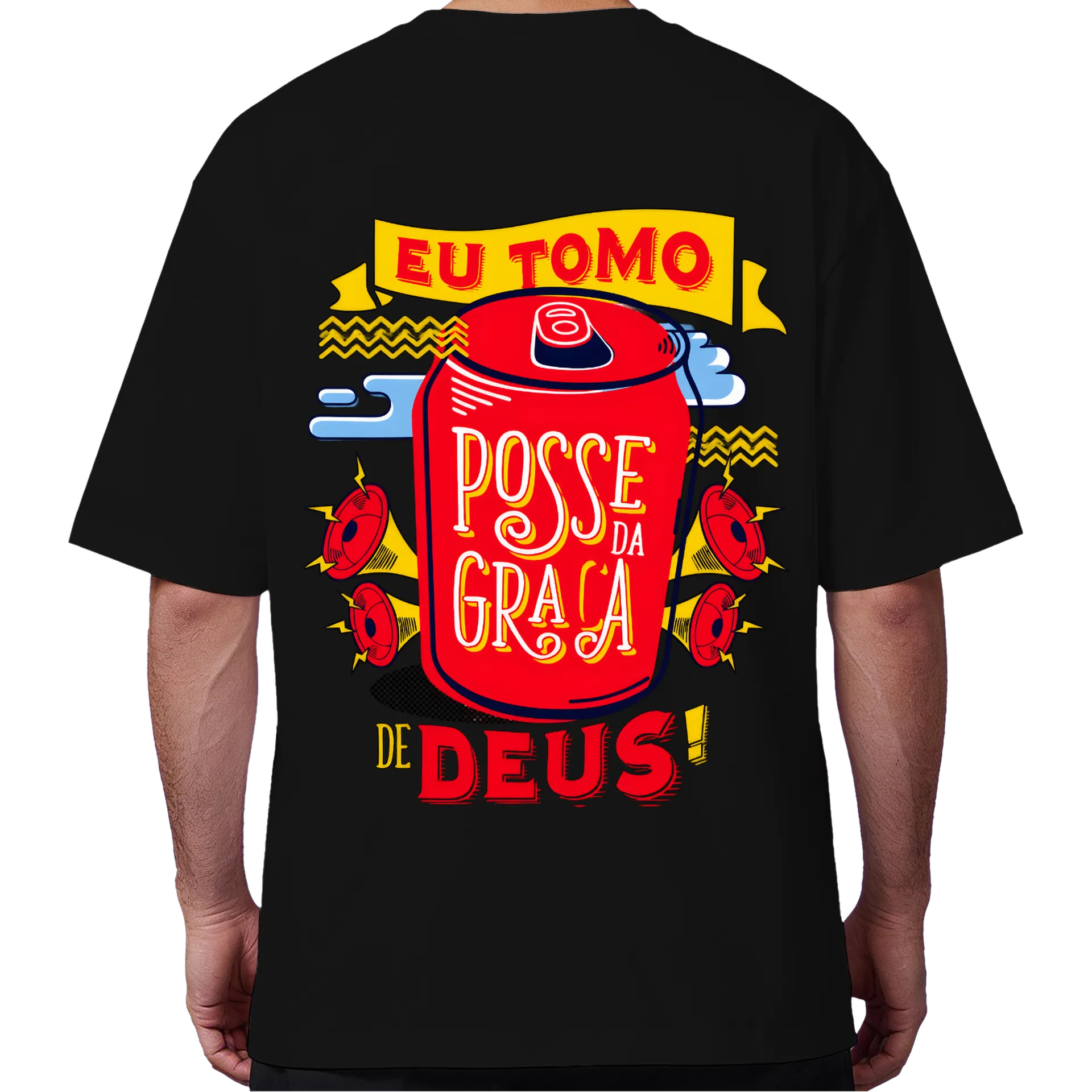 Camiseta Oversized Lata de Refrigerante Tipográfica Retrô - Imagem 6