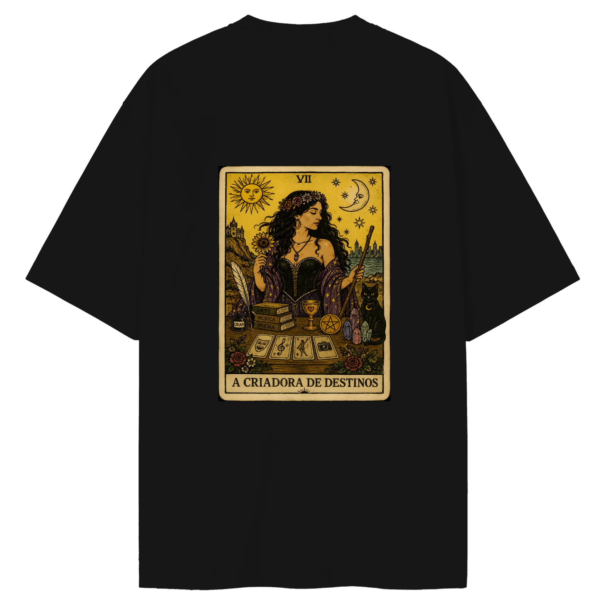 Camiseta Oversized A Criadora de Destinos Estampa Tinta - Imagem 2