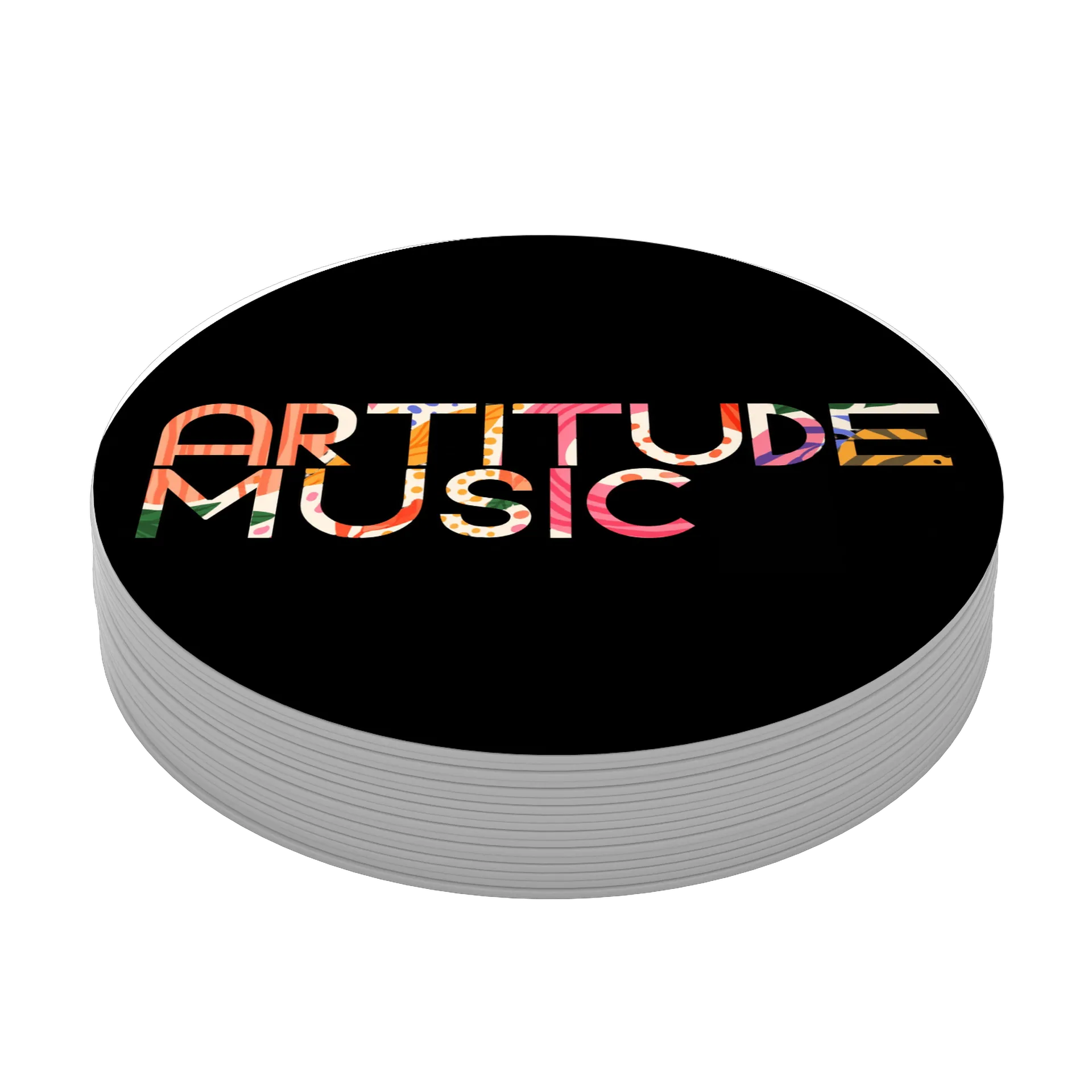 Porta-copo Estampa Tipográfica Artitude Music MDF - Imagem 3