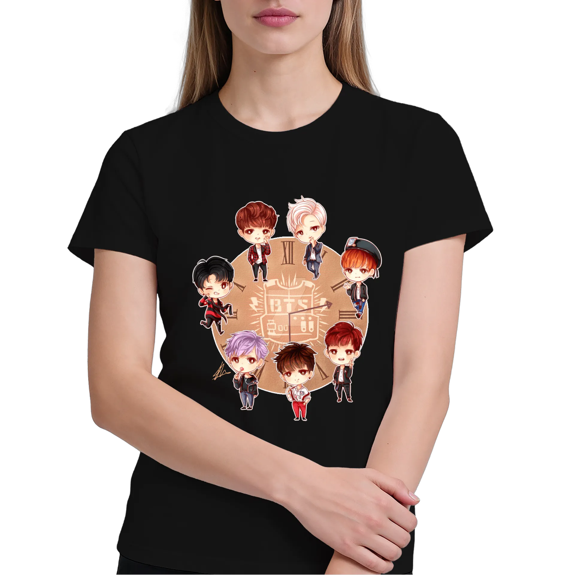 Camiseta Estampa BTS Chibi 100% Algodão - Imagem 4