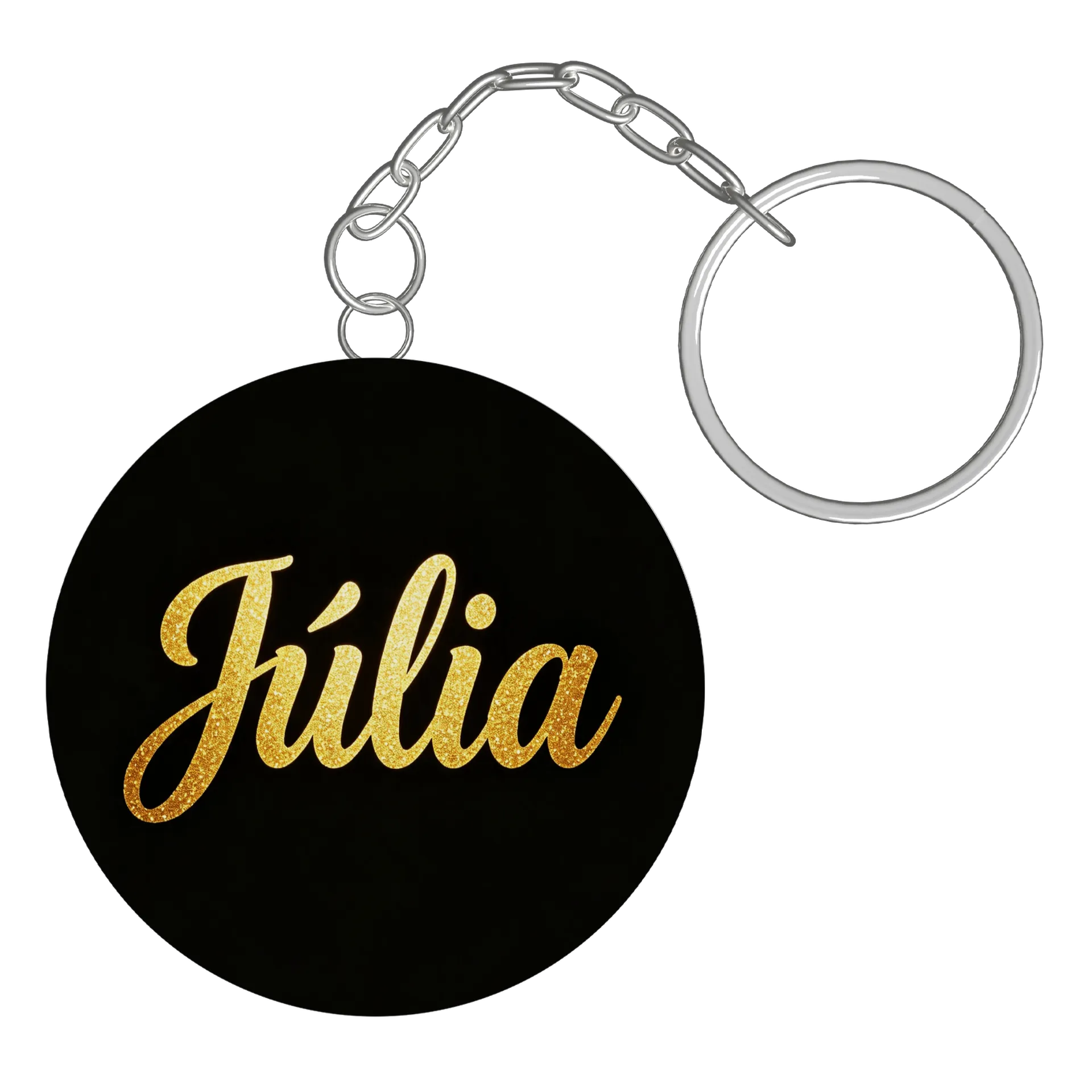 Chaveiro MDF Joias Nome Glitter Ouro - Imagem 2