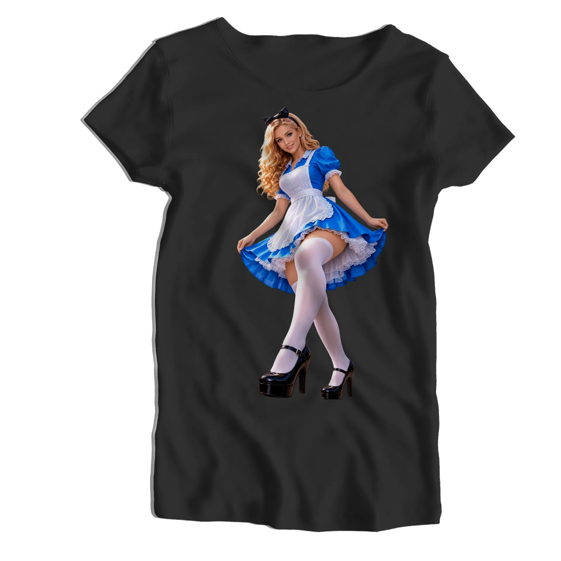 Camiseta Babylook Mulher de Vestido Azul 100% Algodão de WEB TV JOAÇABA  — imagem 1 de 5