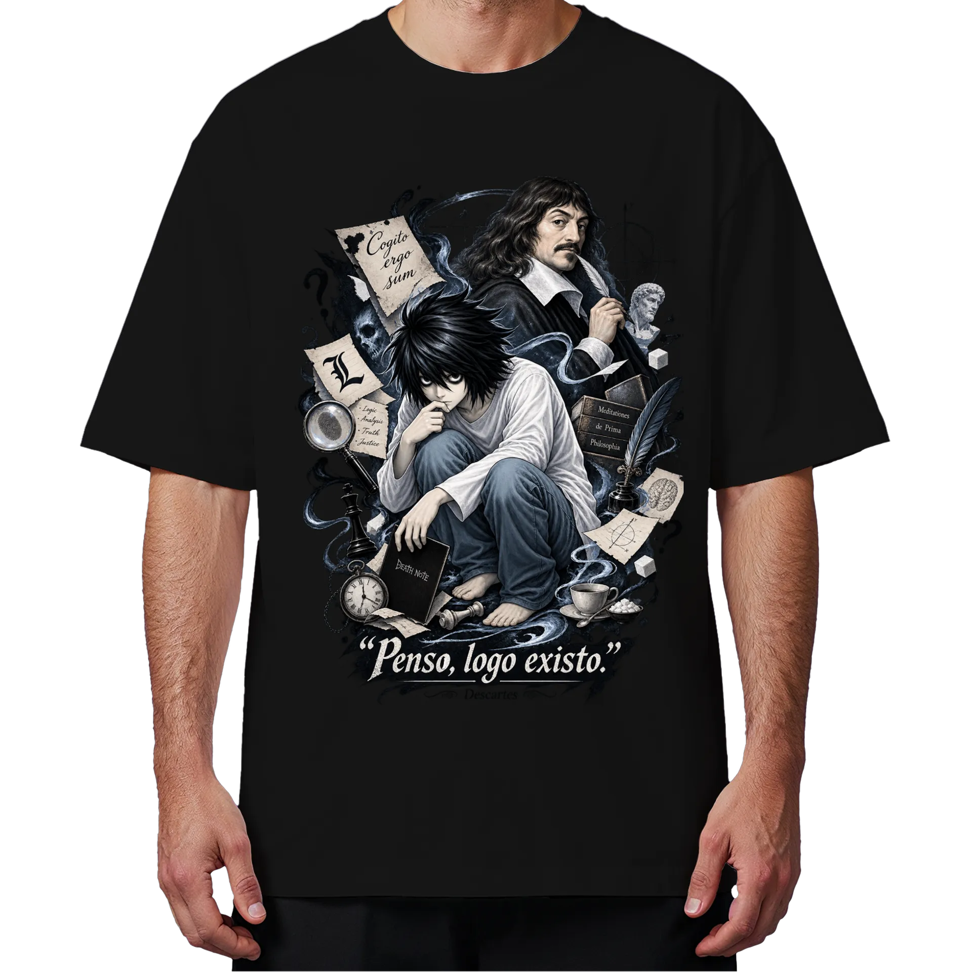 Camiseta Oversized L e Descartes  de Lpandoca — imagem 4 de 6