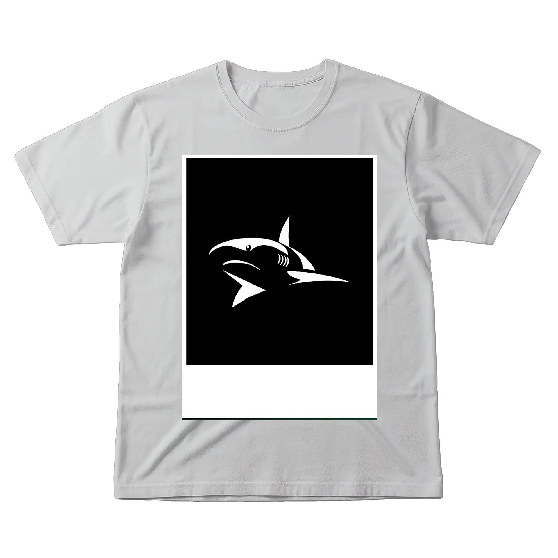 Camiseta Tubarão Branco 100% Algodão - Imagem 1