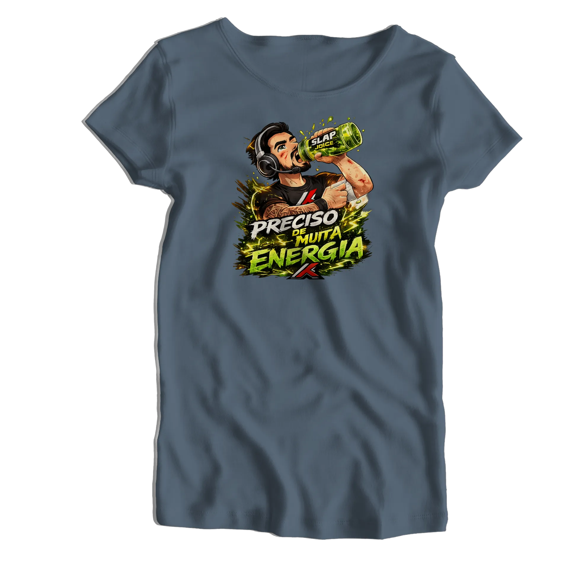 Camiseta Babylook Estampa Gamer Preciso de Muita Energia - Imagem 1