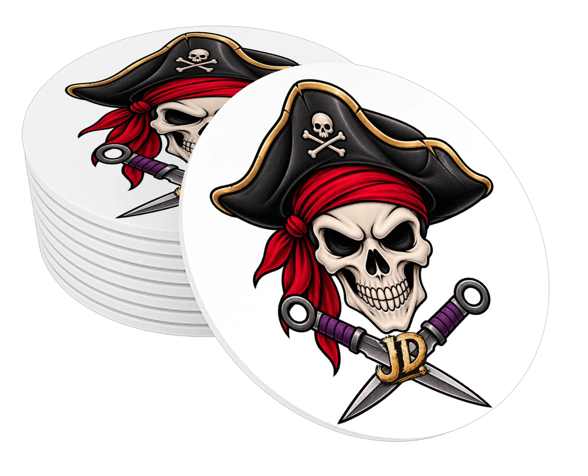 Porta-copos Emblema Pirata - Caveiro - Imagem 1