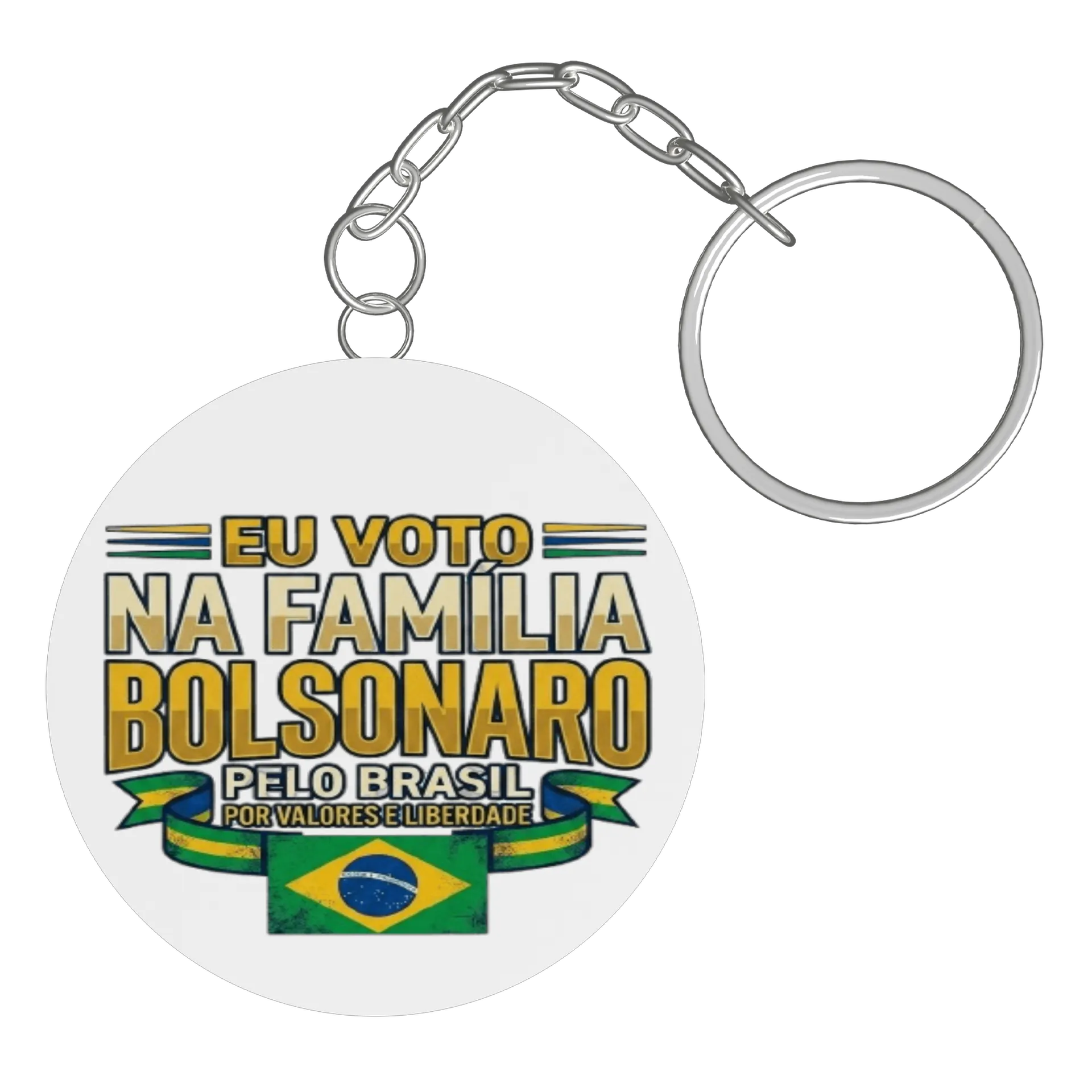 Chaveiro MDF Estampa Eu Voto na Família Bolsonaro - Imagem 3