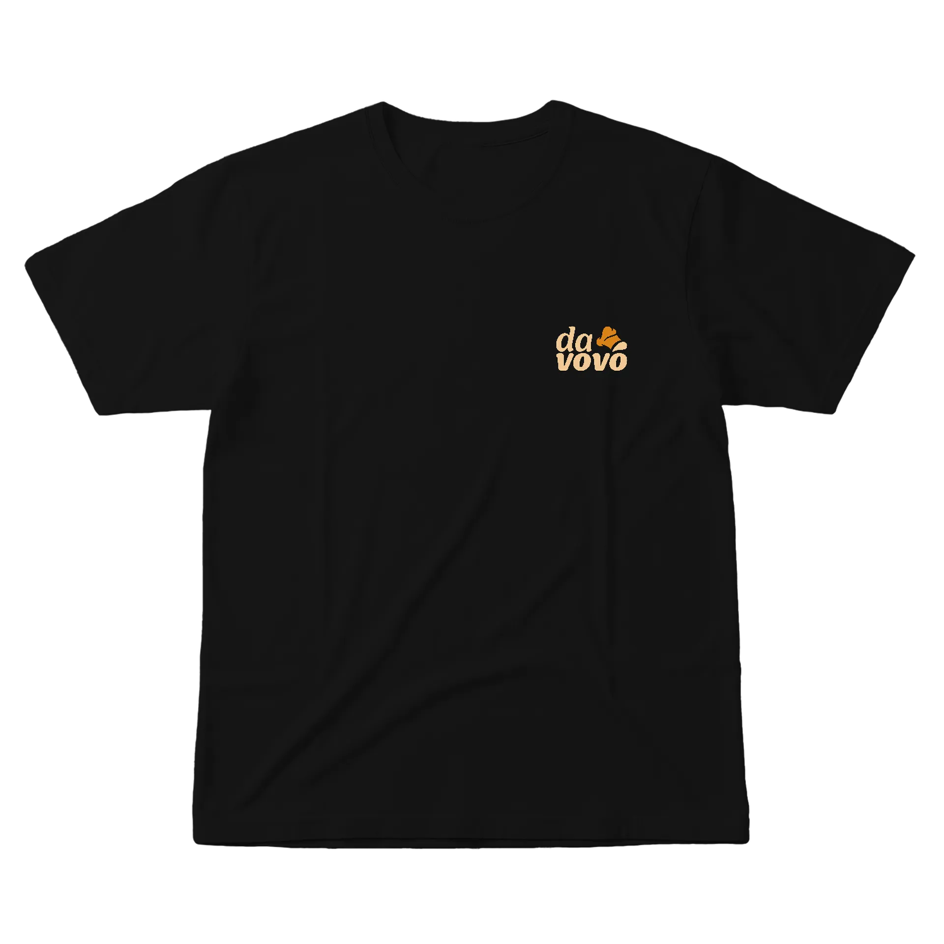 Camiseta Silhueta Gato Desenho Laranja Bege 100% Algodão - Imagem 1