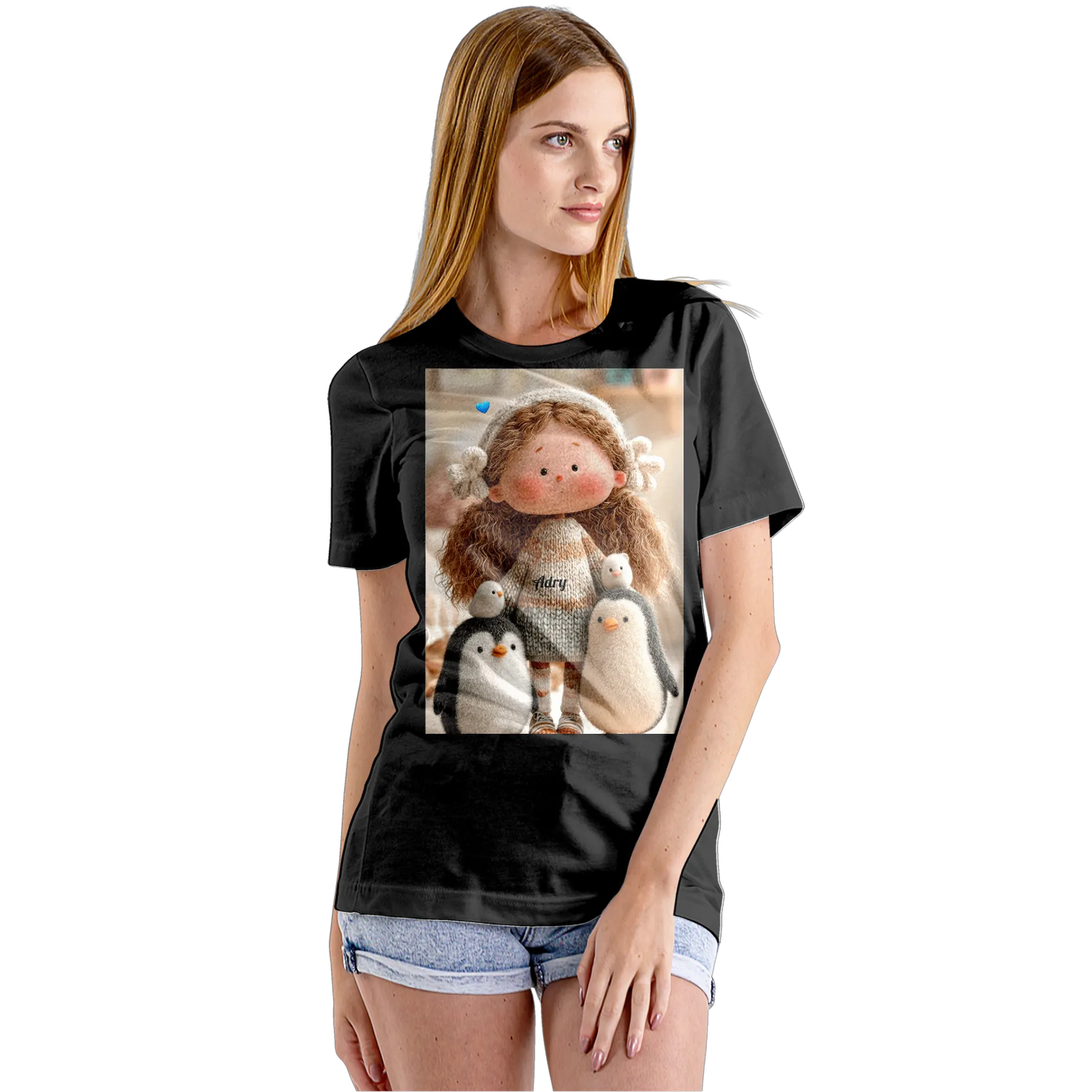 Camiseta Babylook Boneca de Lã com Pinguins 100% Algodão - Imagem 5
