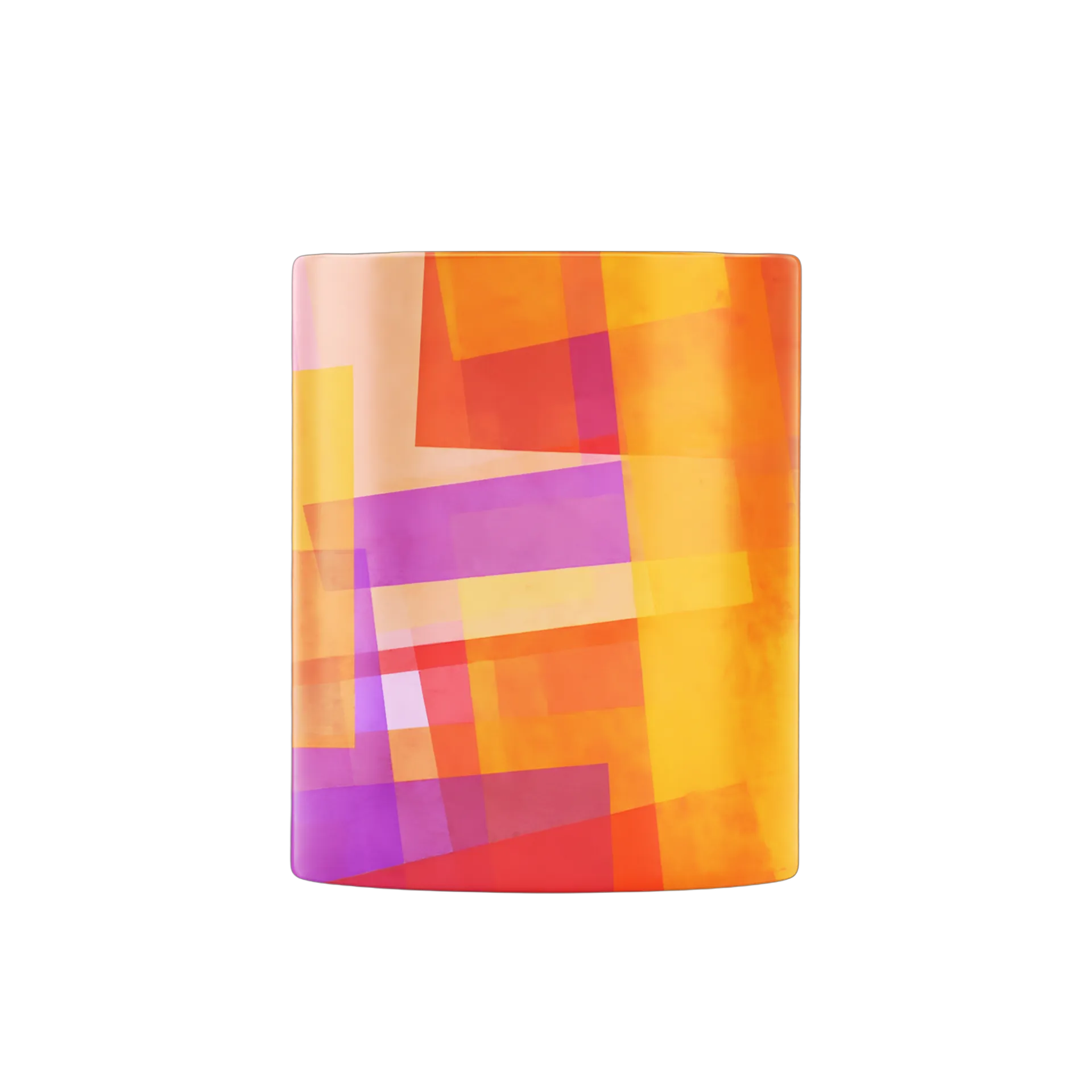 Caneca Porcelana Arte Abstrata Laranja Roxo 325ml - Imagem 2