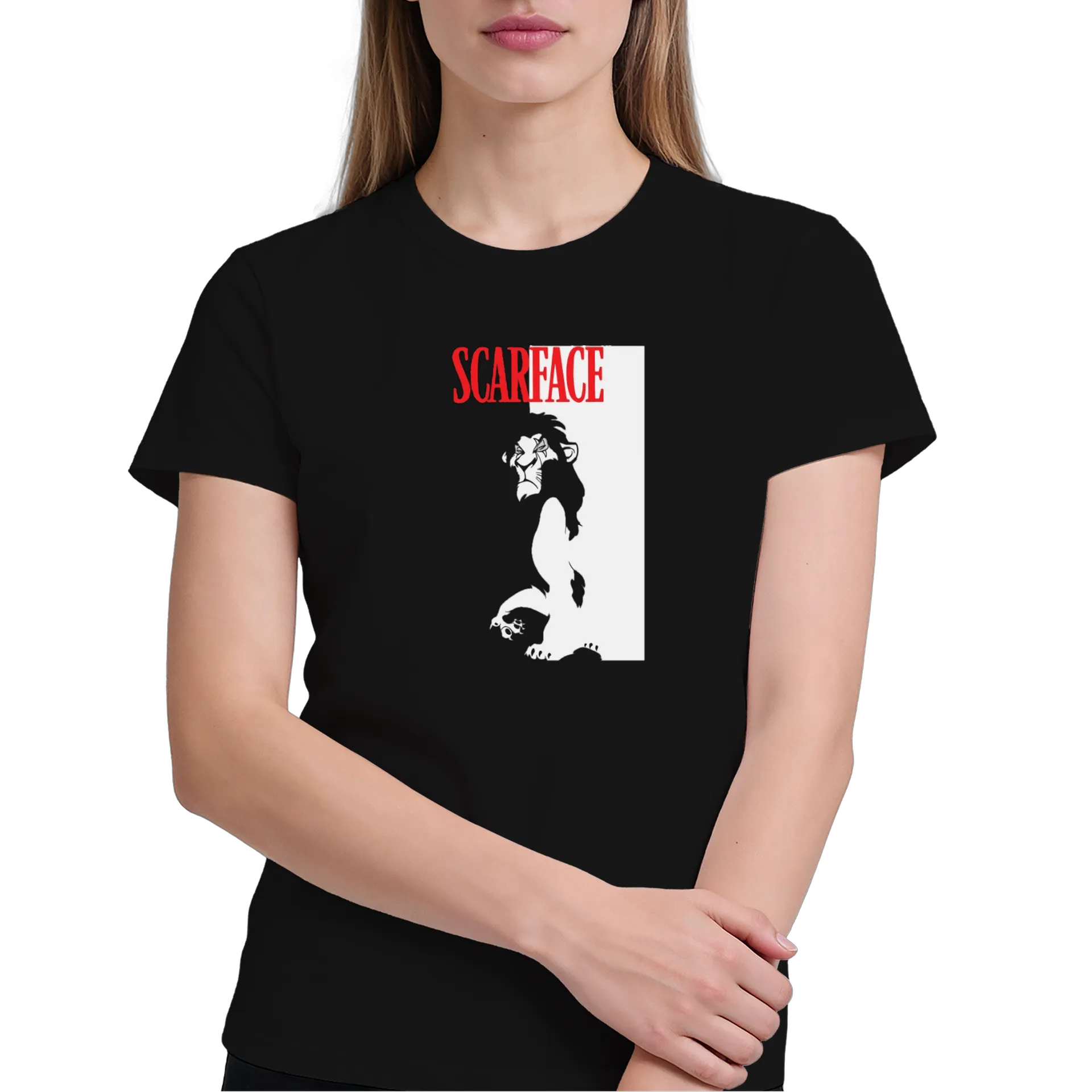 Camiseta Scarface Leão Preto e Branco 100% Algodão - Imagem 4
