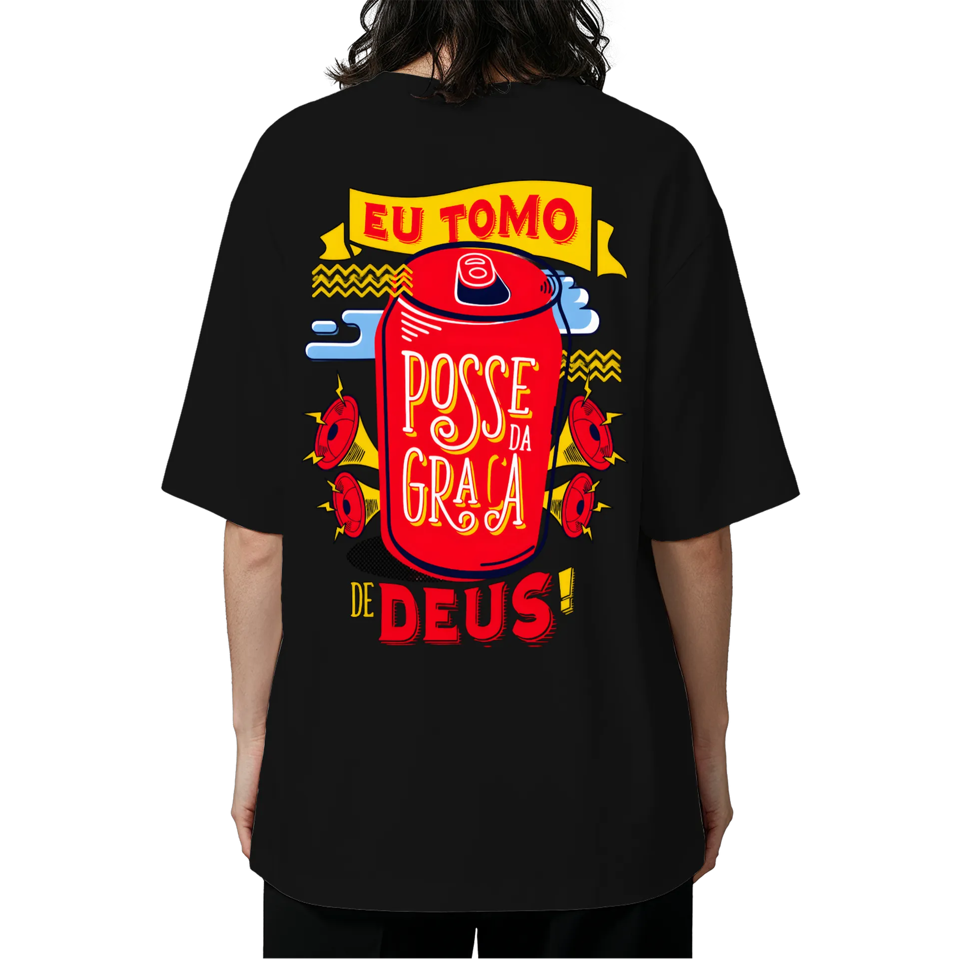 Camiseta Oversized Lata de Refrigerante Tipográfica Retrô - Imagem 5