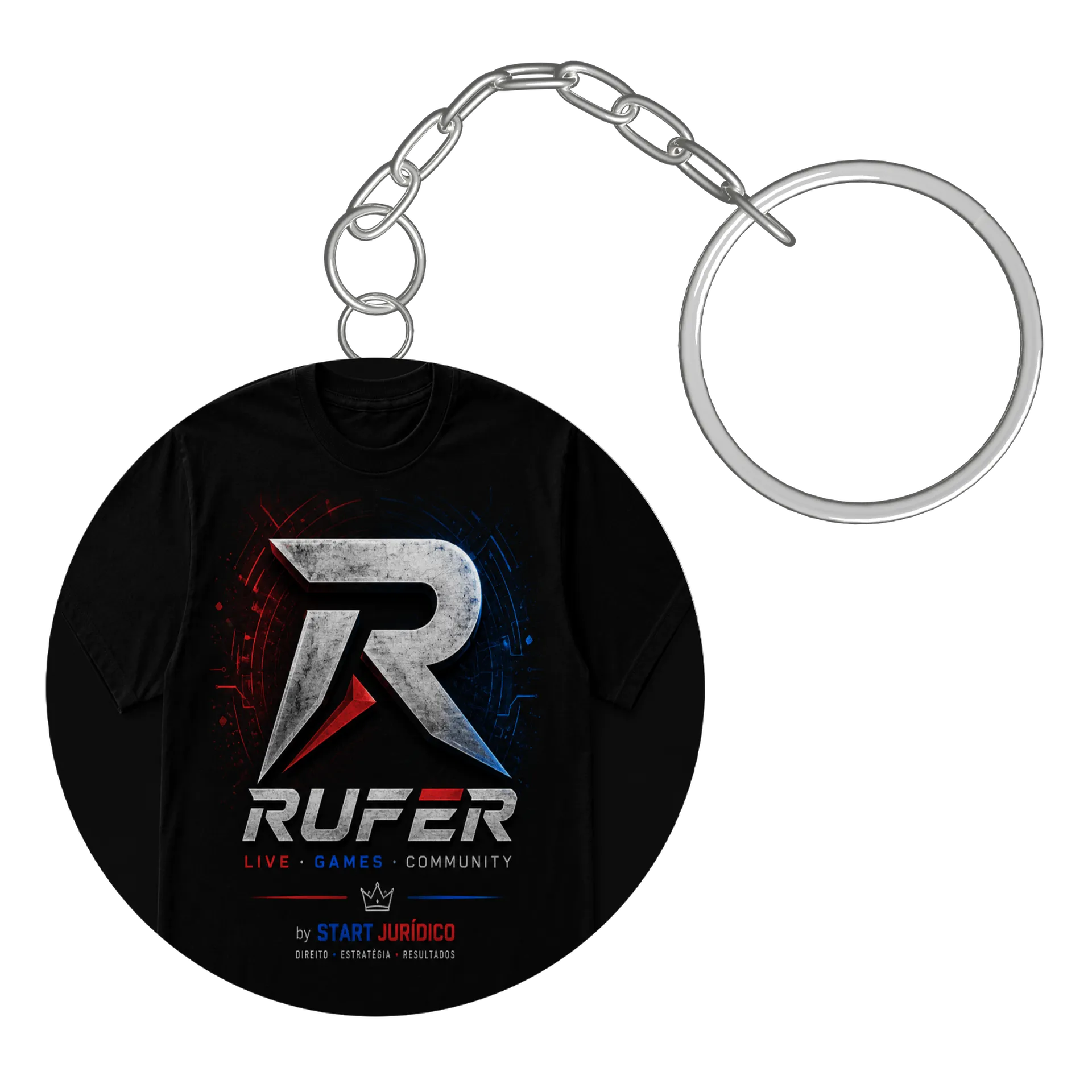 Chaveiro MDF Logotipo Rufer Estampa Metalizada de Rufer — imagem 2 de 3